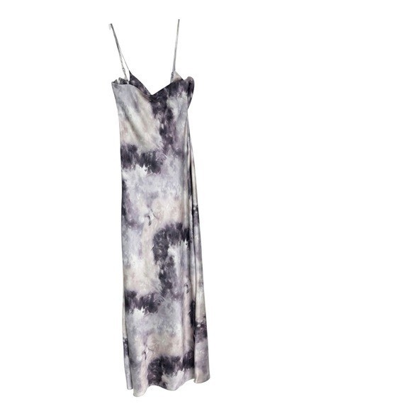 Revolve Superdown Krystal Slit Midi Dress in Grey Tie Dye Size S retail $88
