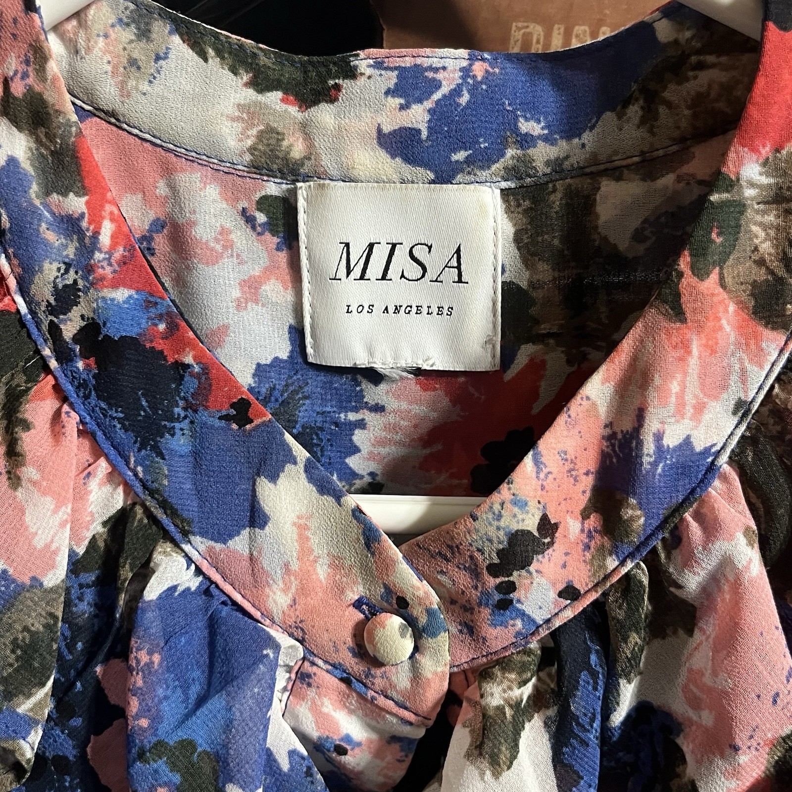 MISA LA Ilysa Tiered Ruffle Maxi Dress L Floral Sleeveless Cottagecore Old Money