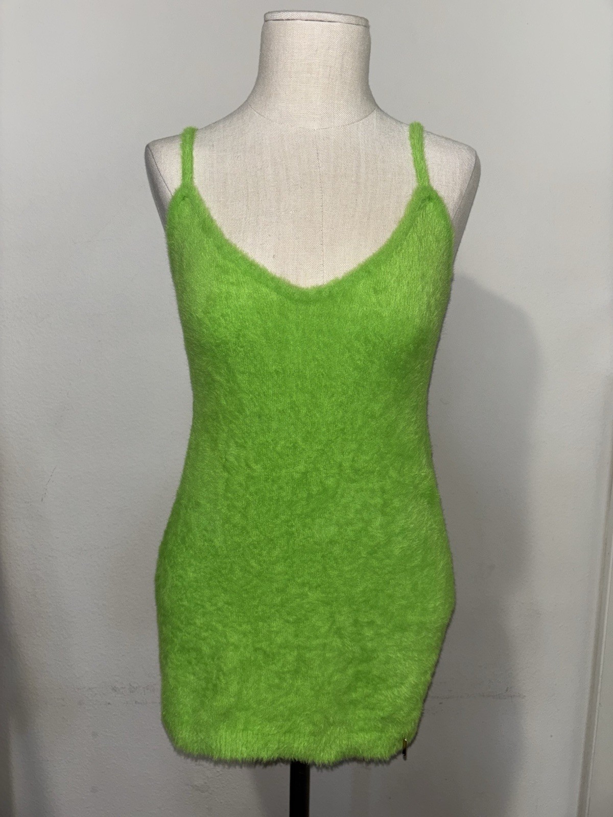 Green fuzzy Savage X Fenty mini dress