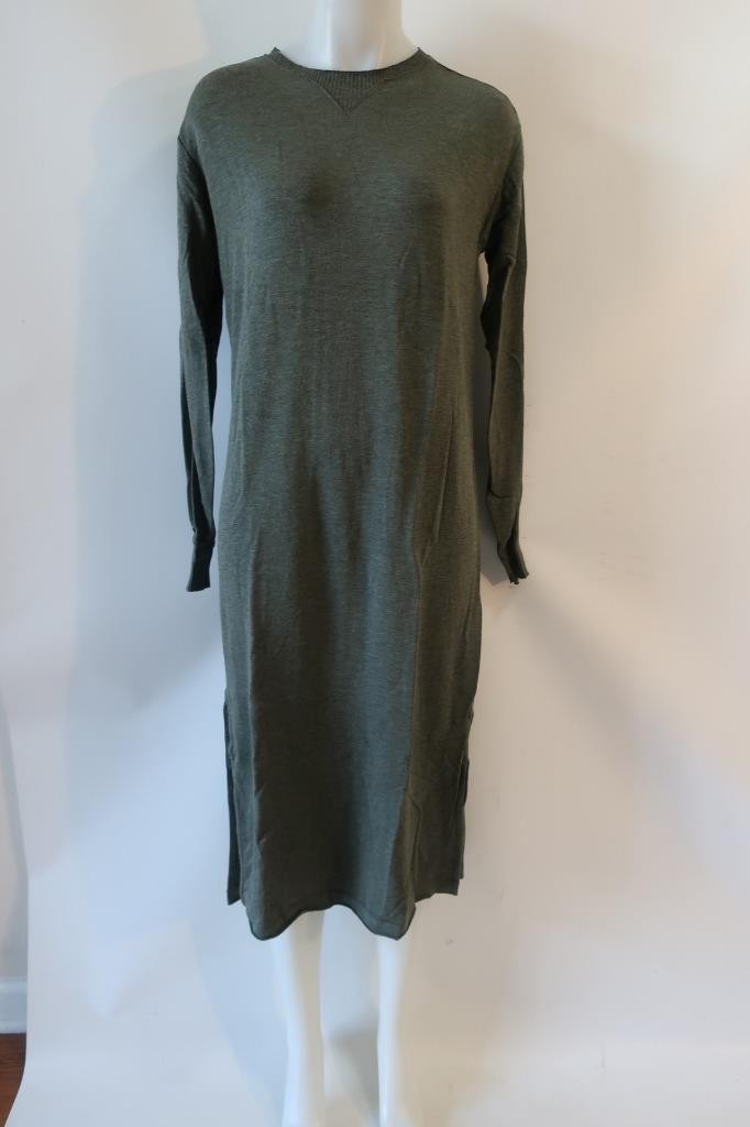 NWT Womens Rag & Bone (Item- 51) Heather Army Green Townes Midi Dress M