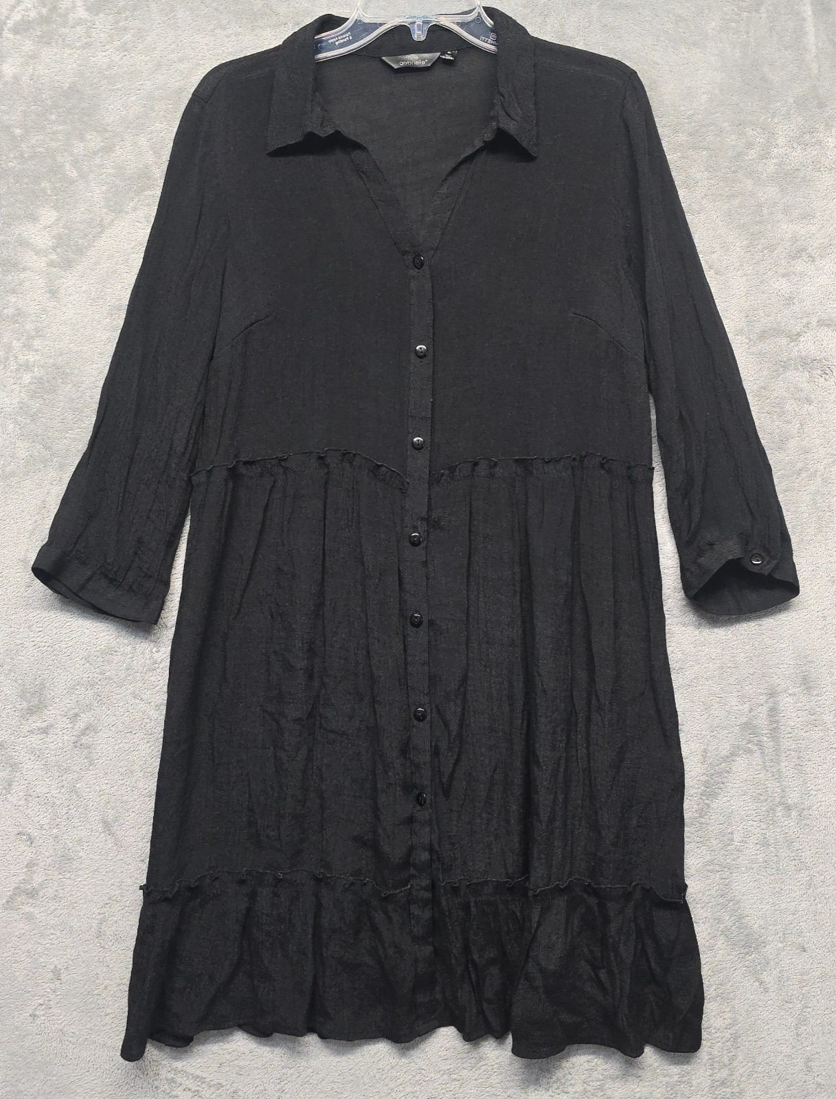 Mlle Gabrielle Dress Womens Sz Extra Large Black Lightweight Gauze Breezy Cottag