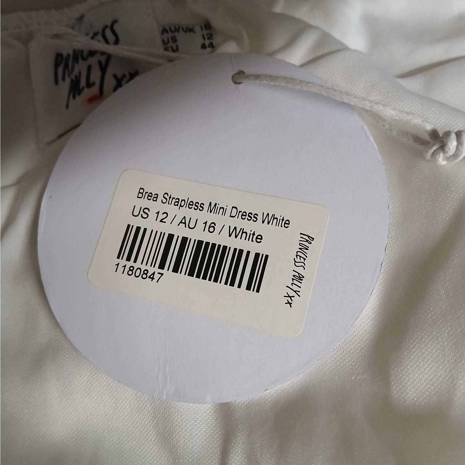 Princess Polly Brea Strapless Mini Dress Size 12 White Embroidered Lace Party