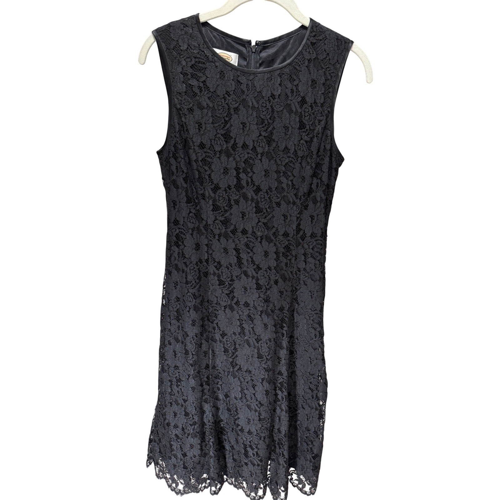 Talbots Lace Sheath Dress Womens 6 Black Floral LBD Whimsigoth Witchy Glam