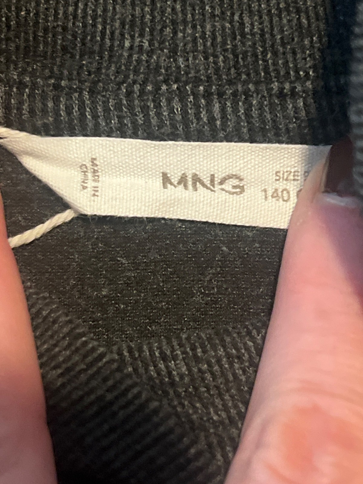 MNG Mango Grey Turtleneck Mock Neck A-Line Open Hem Ribbed Dress Size 9-10