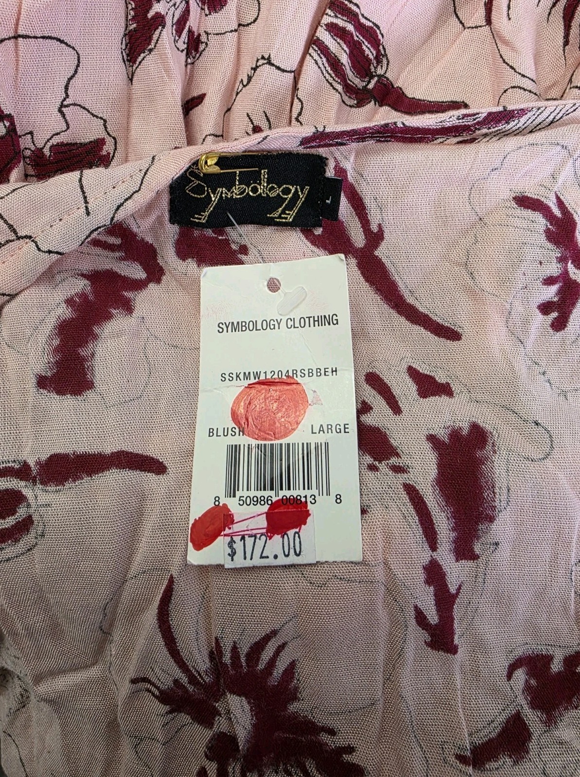 Symbology Hibiscus Flower Wrap in Rose + Berry. NWT. Size L in women’s.