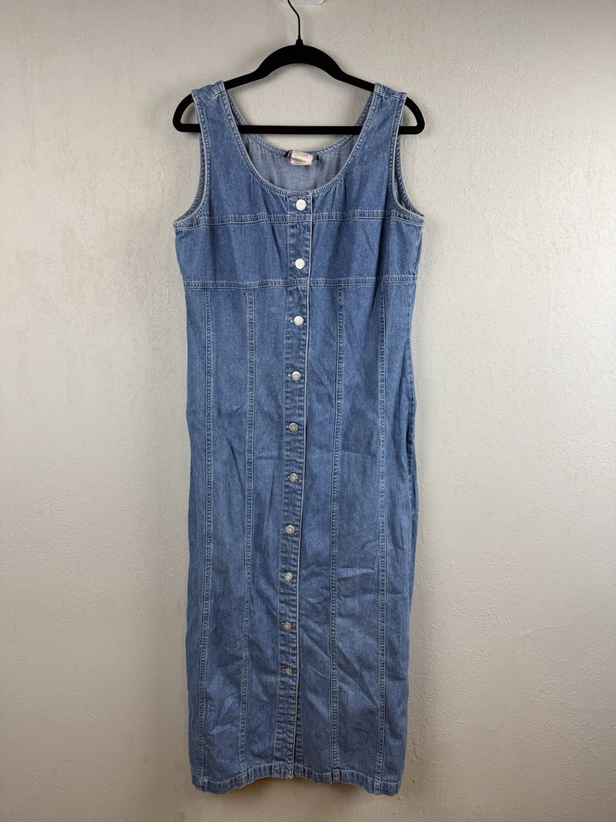 90s Tickets Denim Button Up Maxi Dress