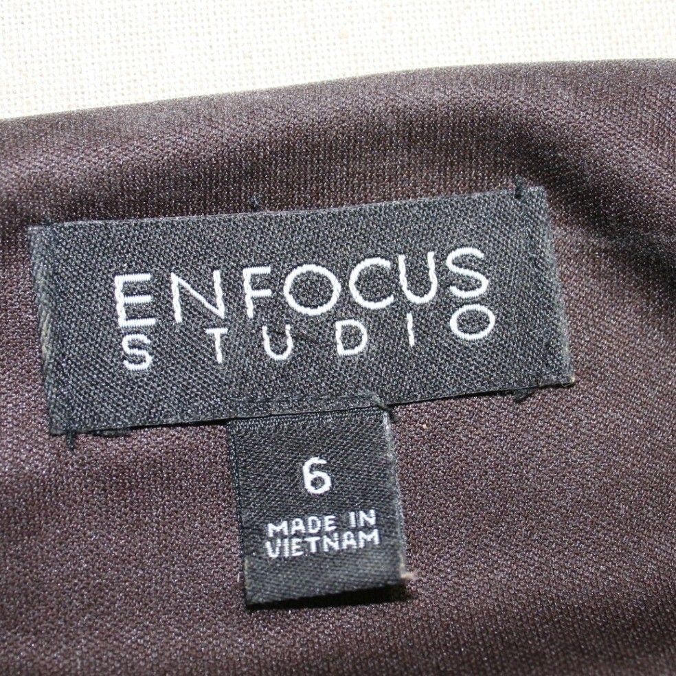 Enfocus Studio Brown Zebra Print Sheath Dress 3/4 Sleeve Boat Neck 4598E-28516