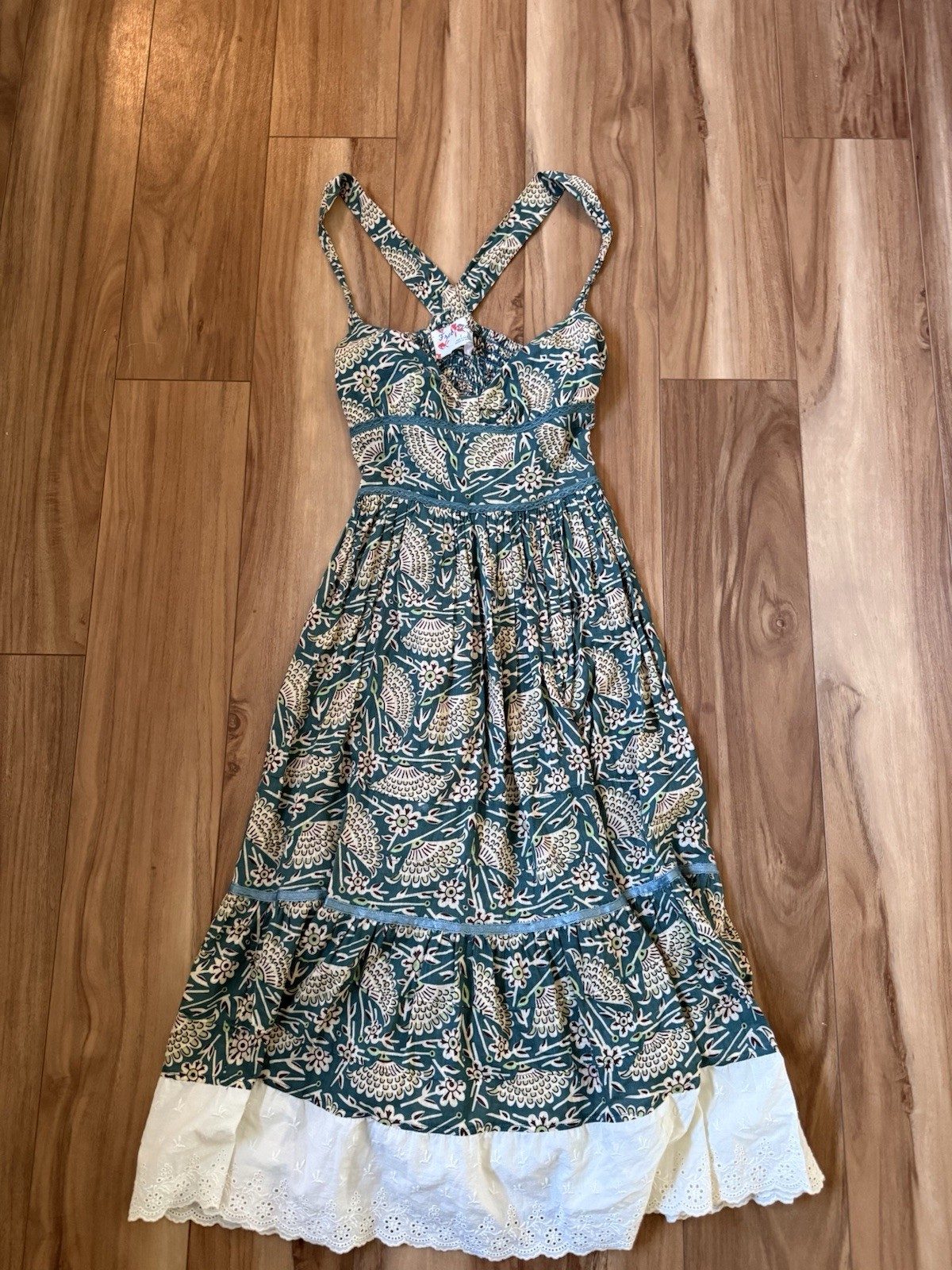 VINTAGE Free People The Original Floral Halter Midi Dress Size 2