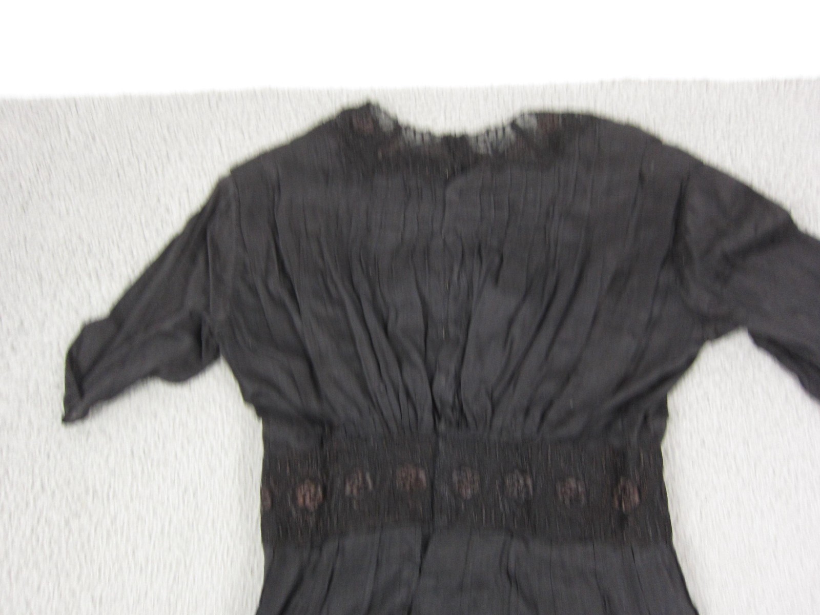 True Vintage Voil Dress Womens Extra Small XS Black Gown Lace Midi 1900s