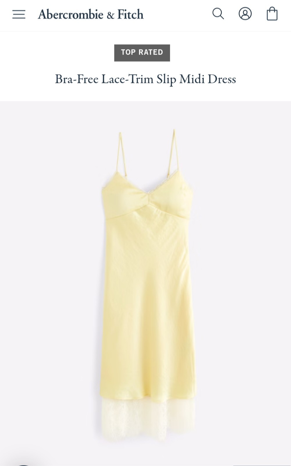 Abercrombie & Fitch Women’s Bra -Free Lace-Trim Slip Midi Dress -Medium T