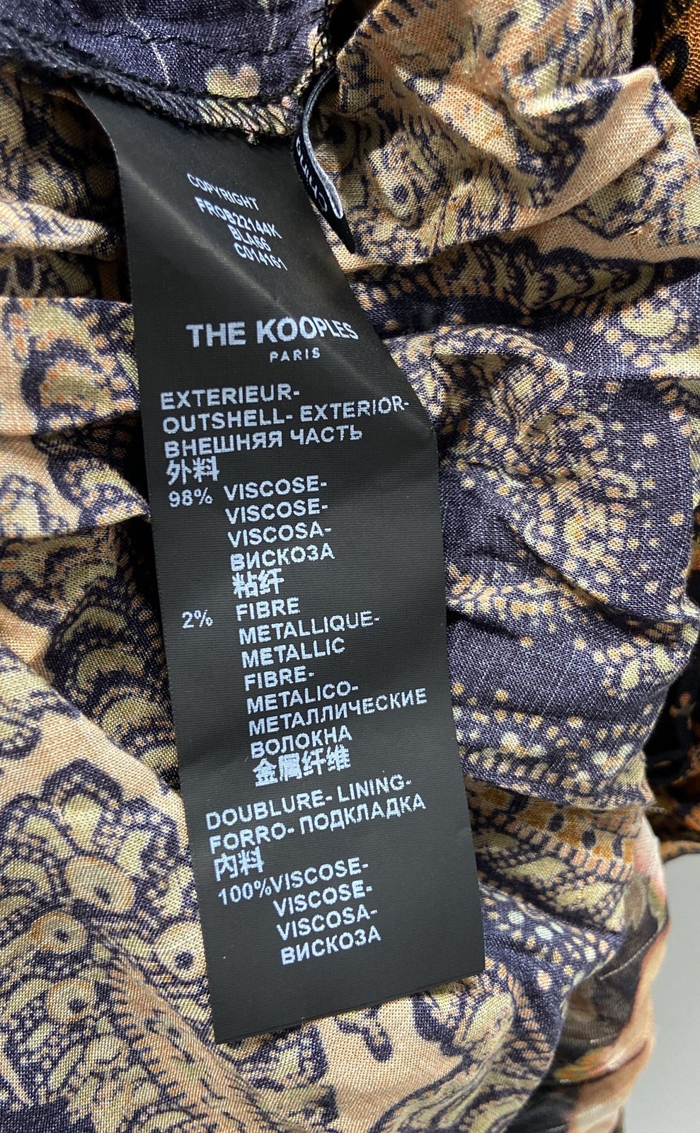 The Kooples Women’s Stellar Patchwork Metallic Maxi Dress Multicolor Sz 1 NWT