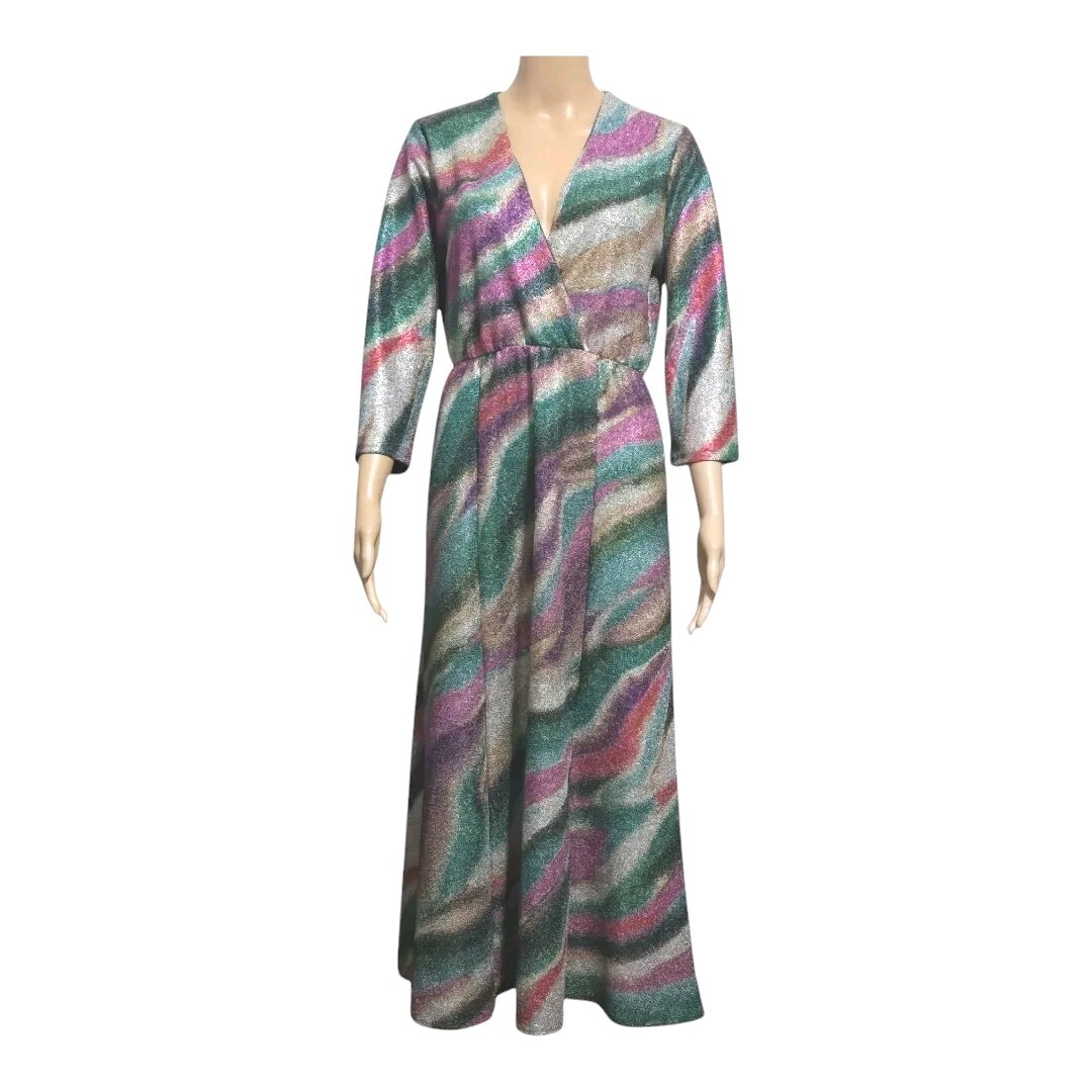 Vintage Love Paris Sparkly Multi Color Lurex Dress Womens SIZE SMALL