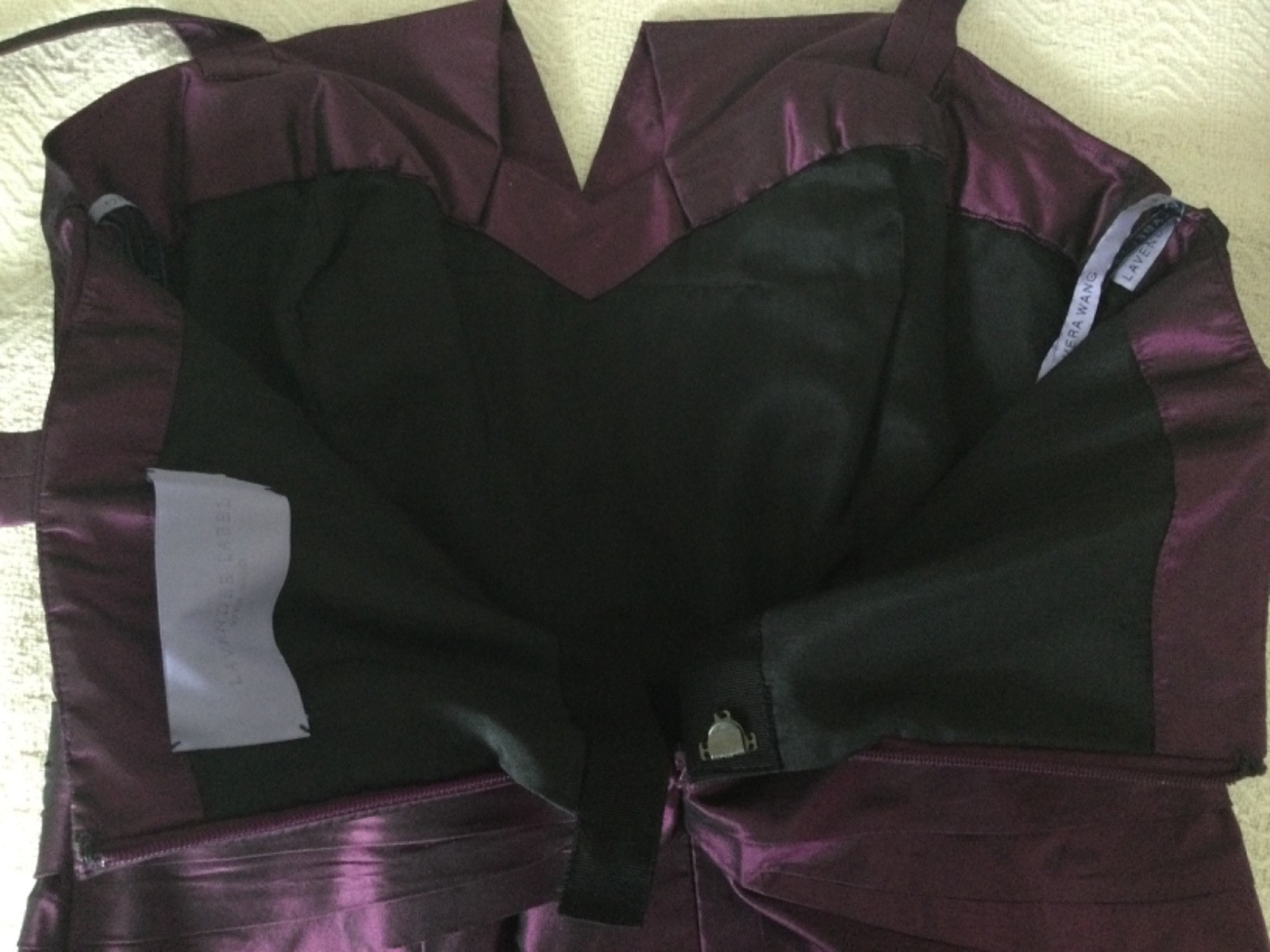 VERA WANG Lavender Label Purple Silk Cocktail Mini Dress 8 Straps Lined Zip