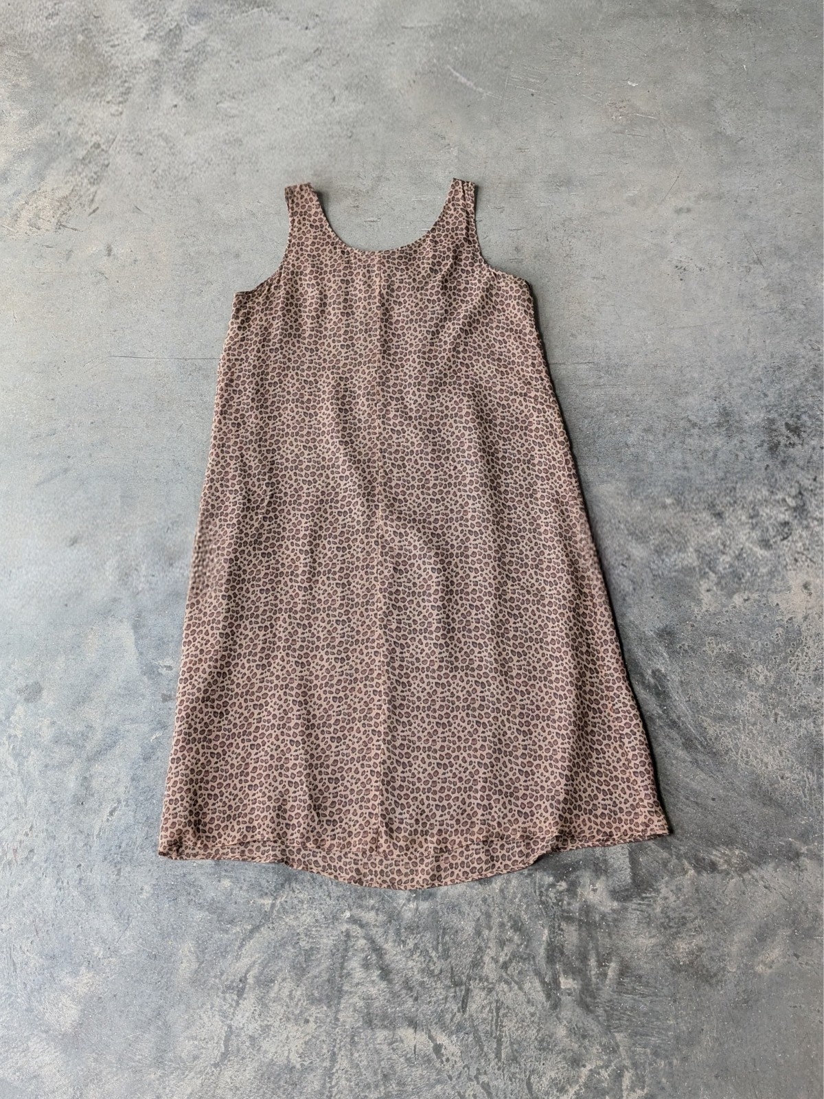 Vintage 90s Robbie Bee Silk Brown Tan Leopard Cheetah Animal Print Shift Dress