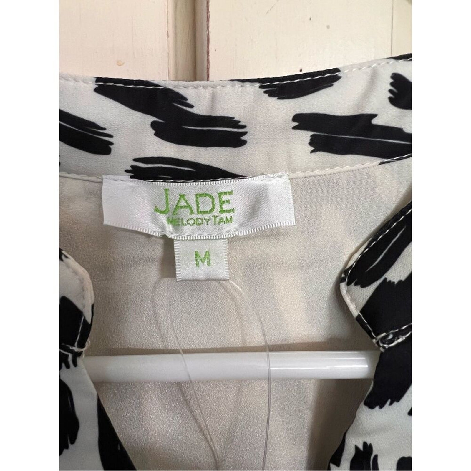 NWT Jade Melody tan black white pleated midi dress size medium