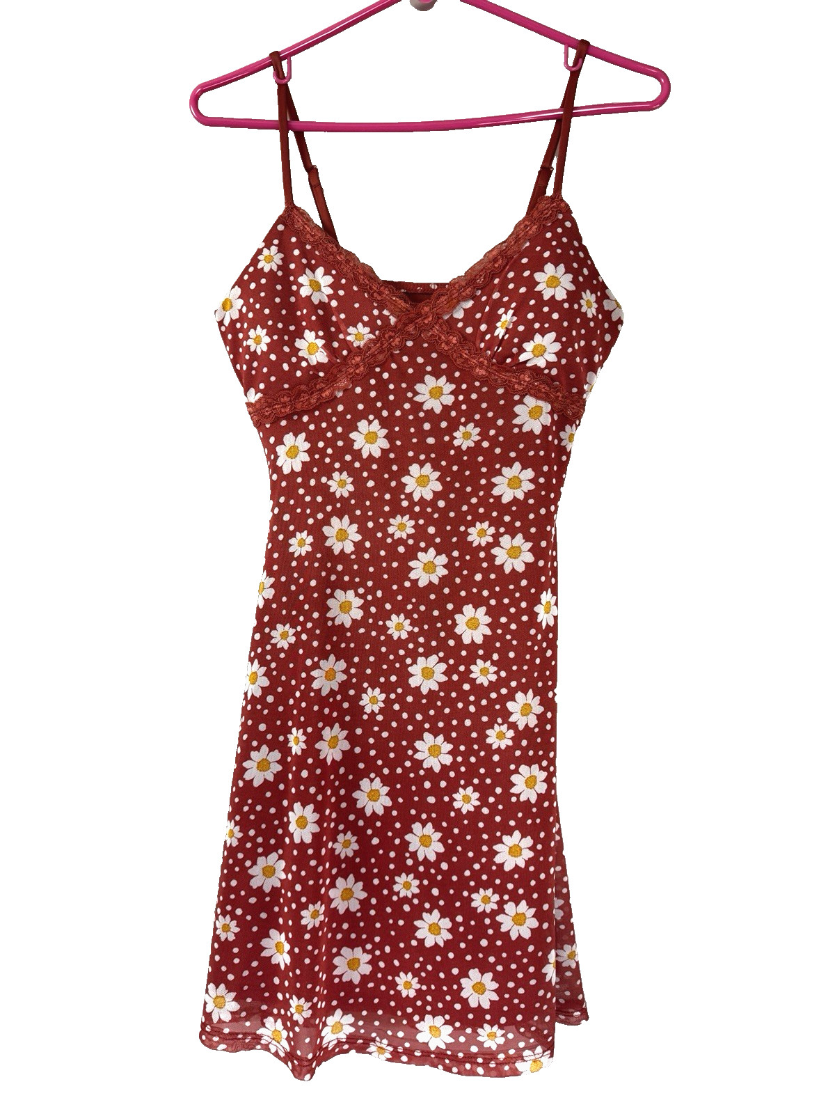 Nobo Babydoll Mesh Daisy Floral Mini Dress Small Festival Hippie Cottage Beachy