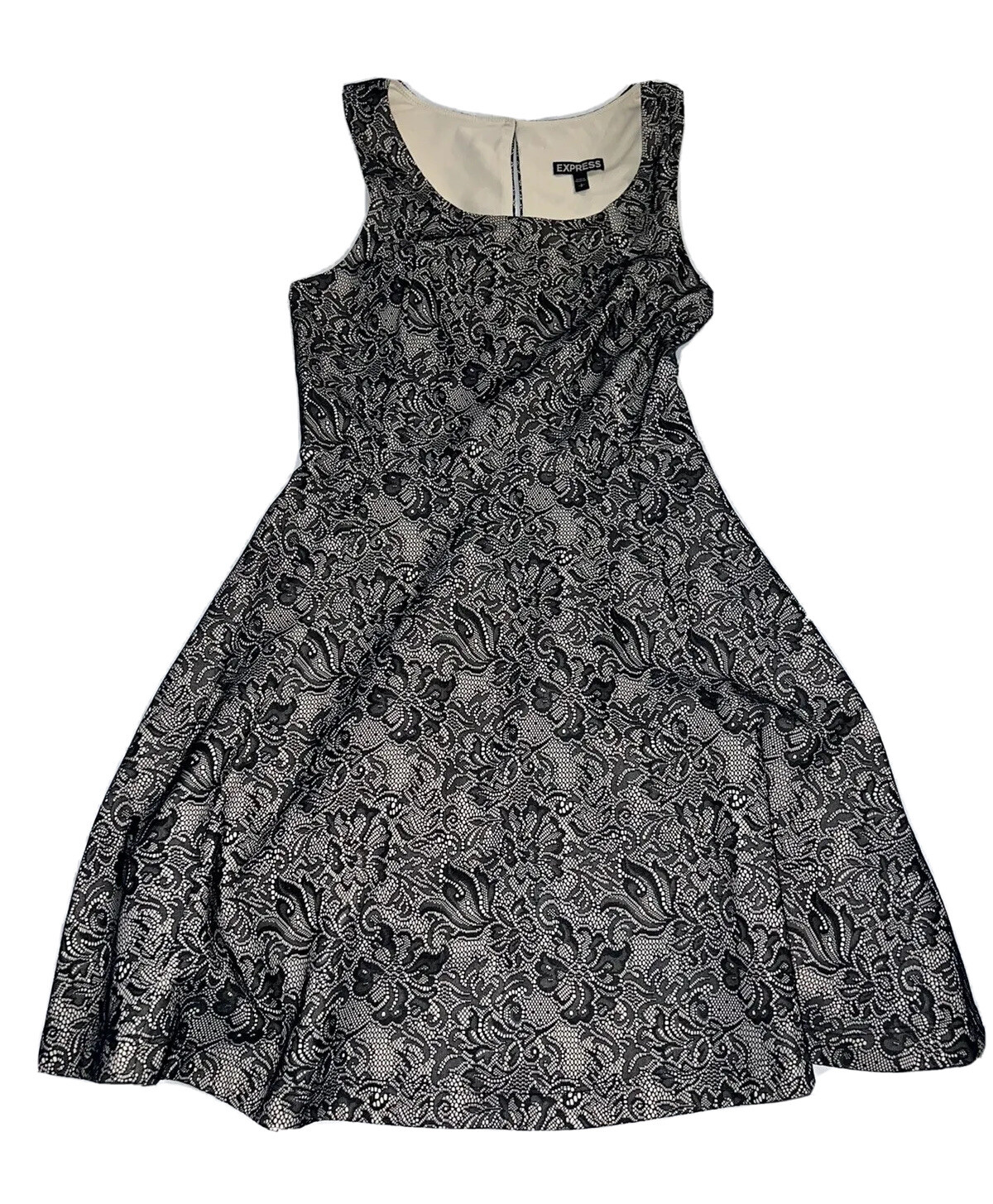 Express Dress Size S Floral Floral Zip Button Length 35” Nylon Poly #ST41