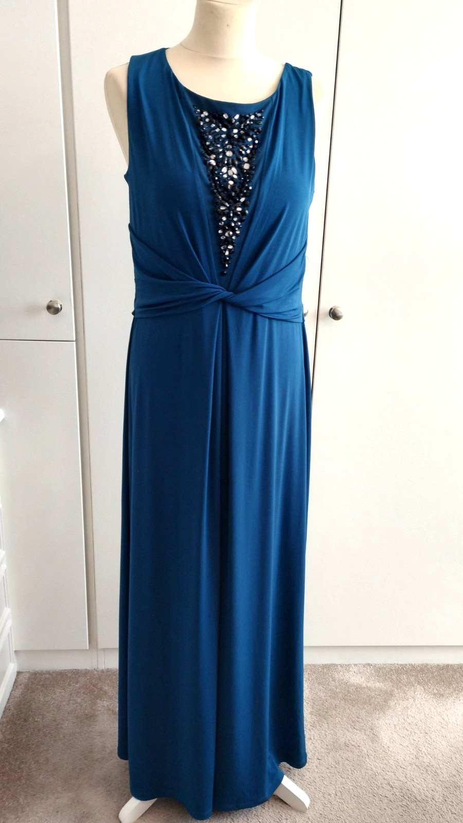 Together Floor Length Maxi Long Dress Sleeveless Poly Elastane Sz 14