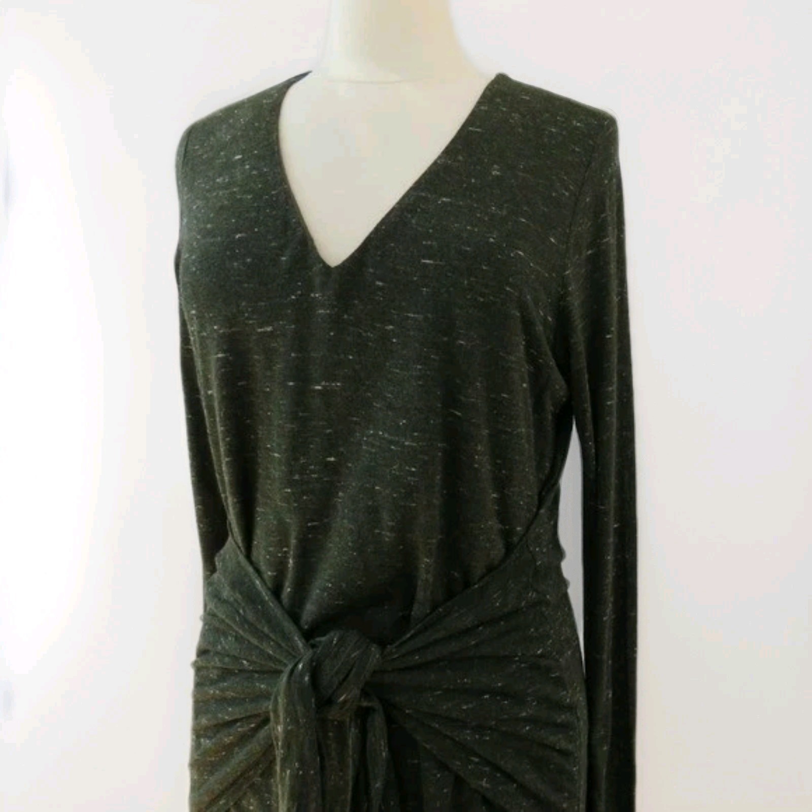 Dolan Left Coast Collection Spacedye Green Tie Front Dress Size Medium