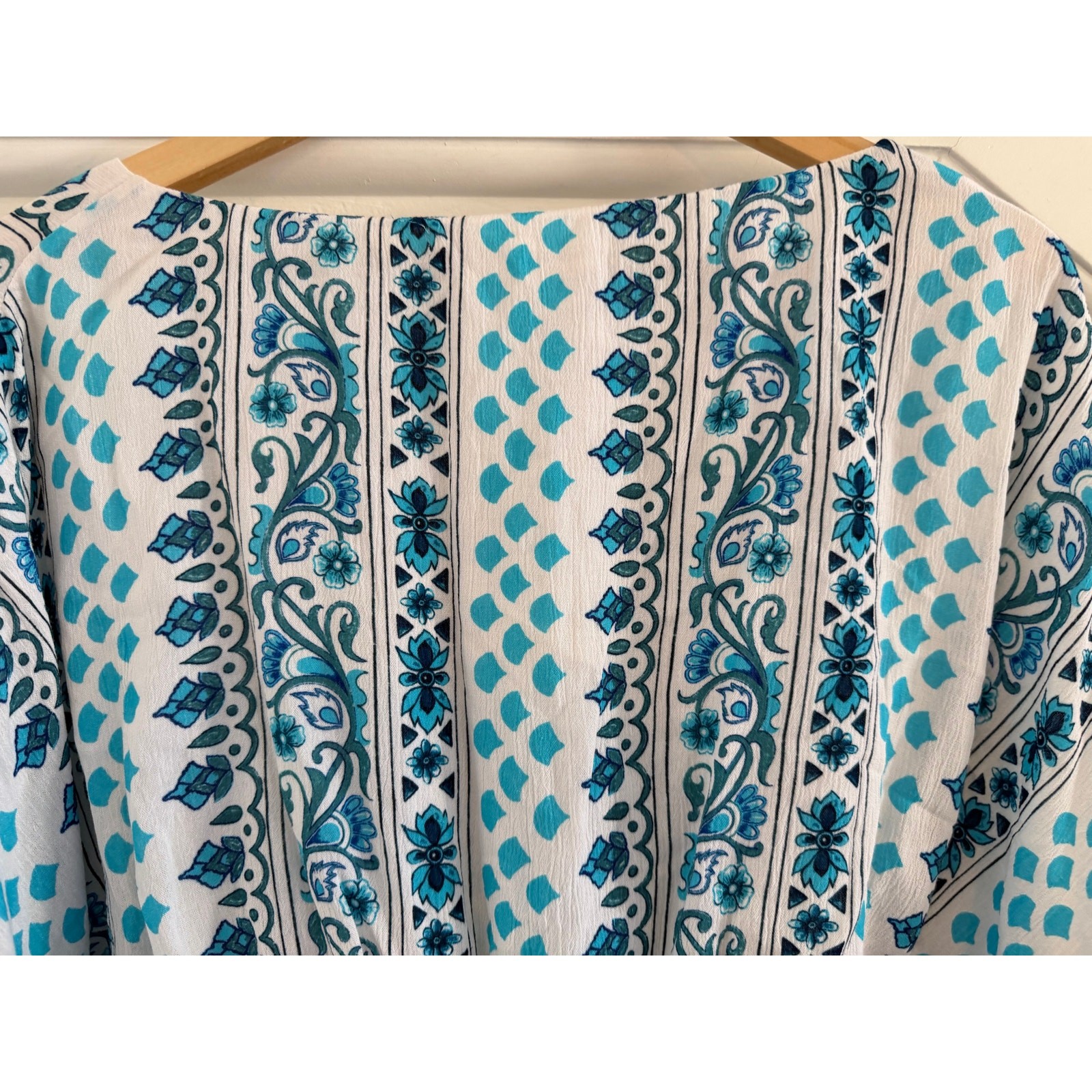NWT Celina Moon Ariel Mini Kimono Dress Blue V-neck Medium Beach Boho Fairy
