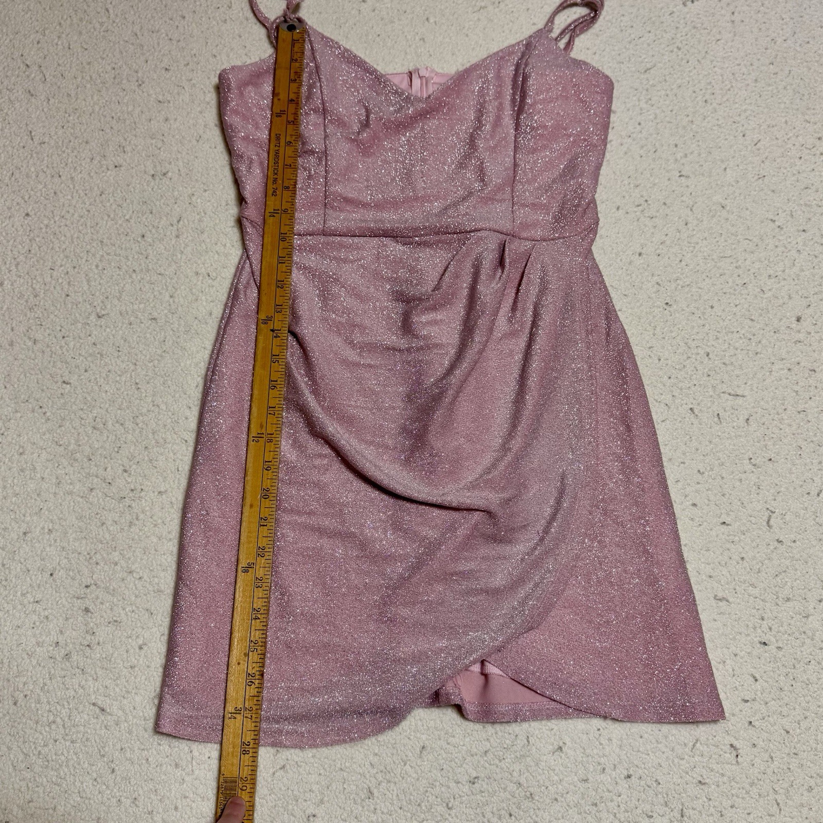 Miami For Francesca’s Light Pink Sparkle Wrap Dress Large Sleeveless Party Night