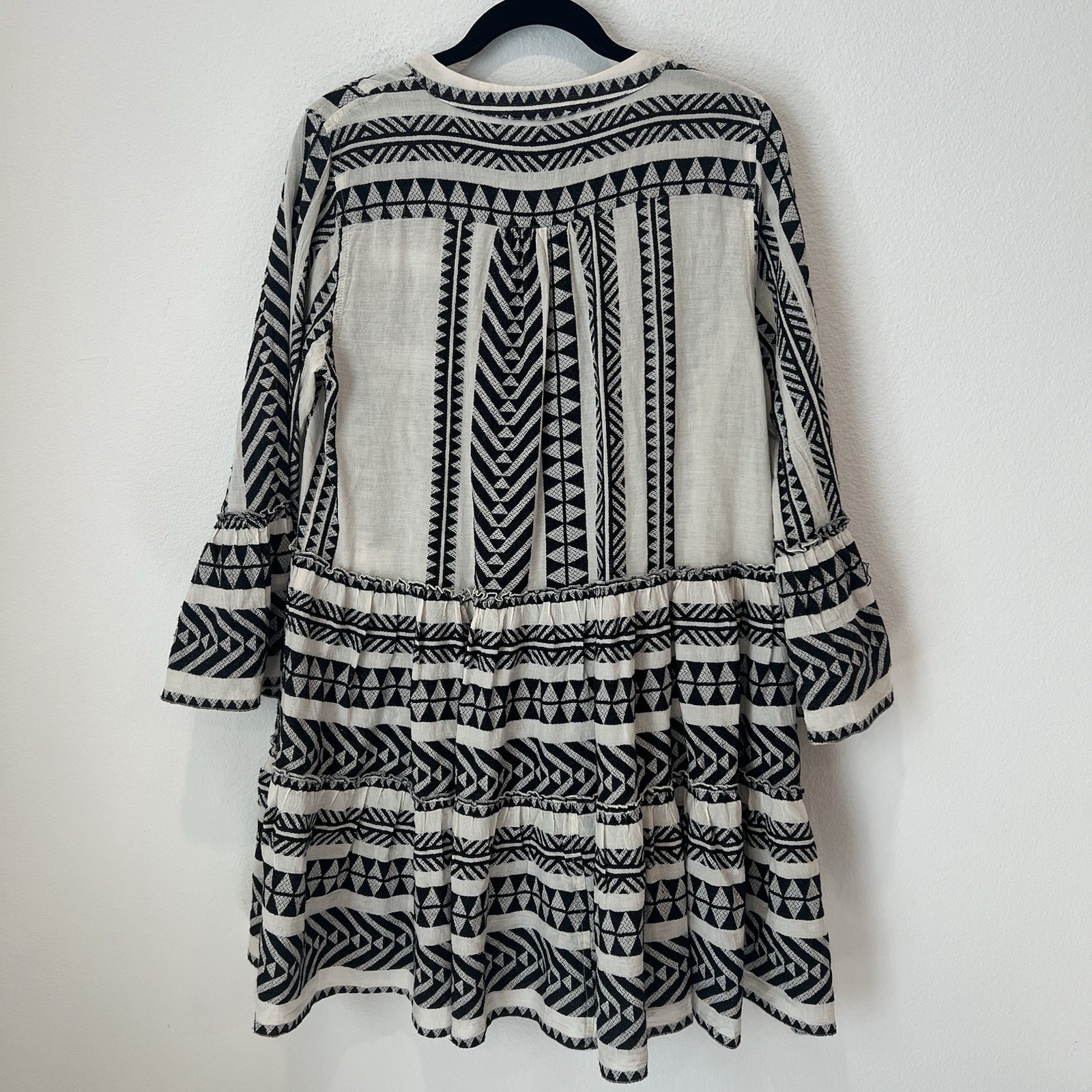 Anthropologie Devotion Twins Embroidered Ella Tunic Dress Black & White Size S