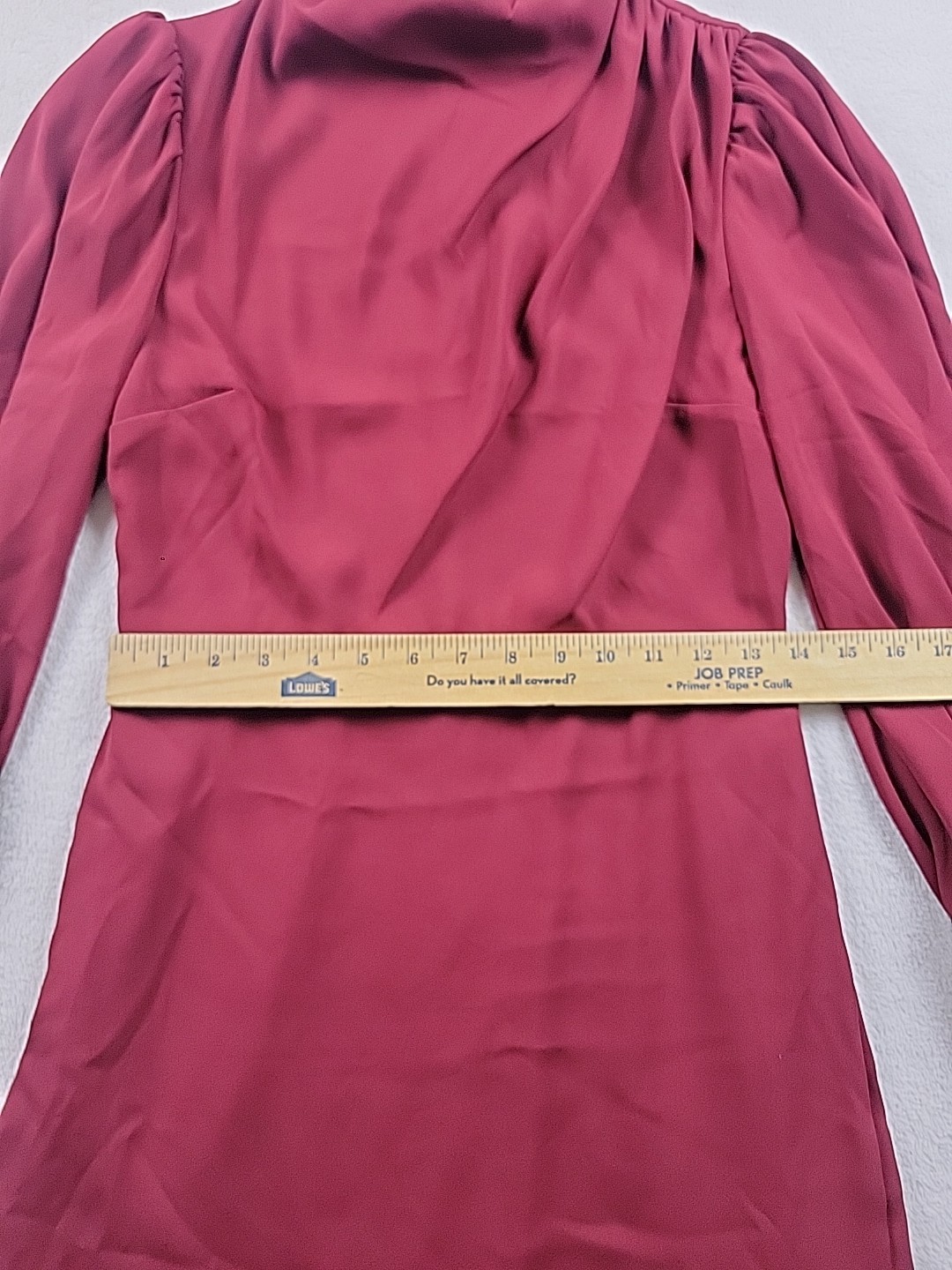 Express Maroon Sz S Elegant Long Sleeve Dress Pleated Mock Neck Button Cuff
