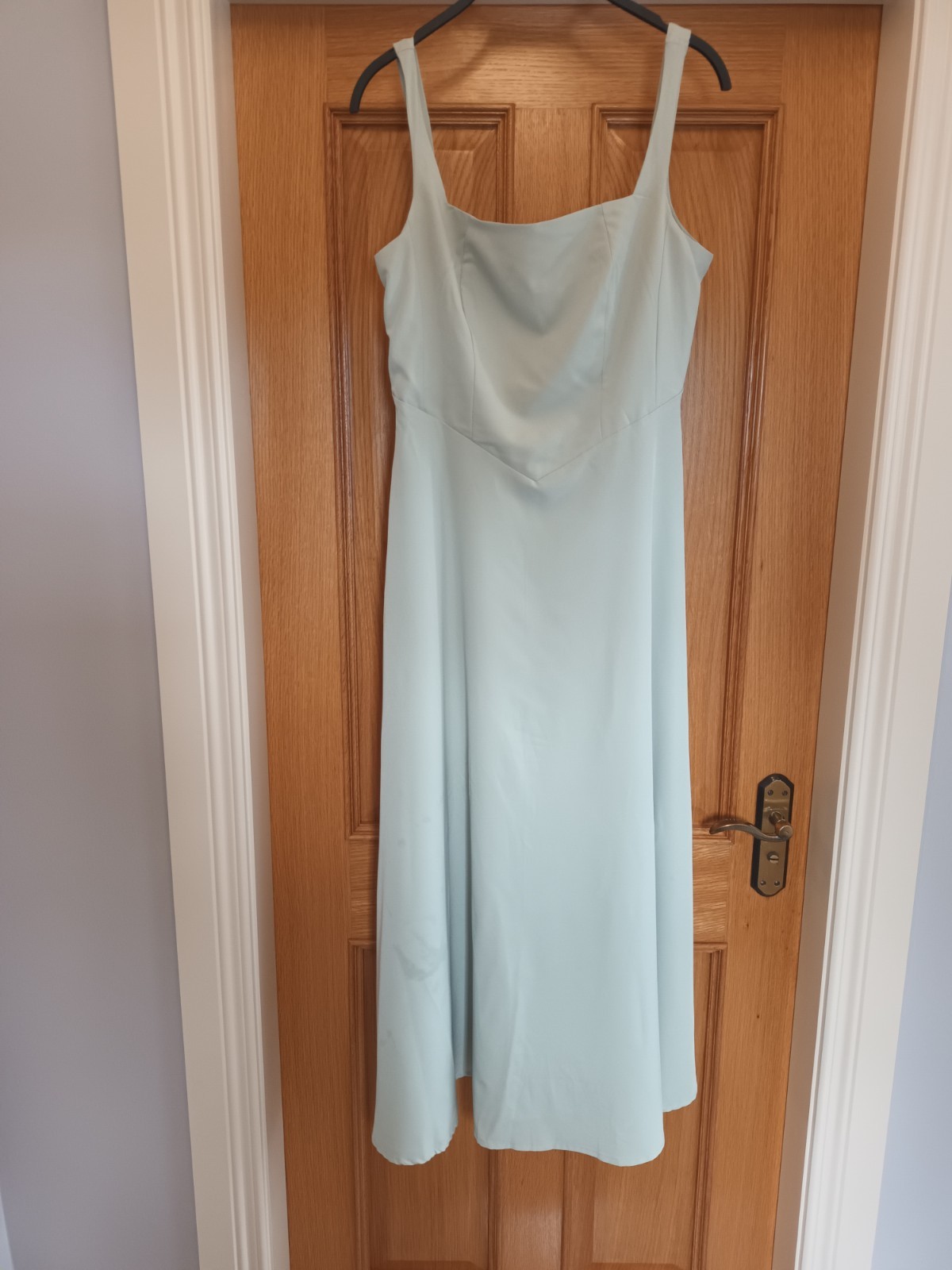 Ladies Pale Green Strappy Long Dress Size S UK 10