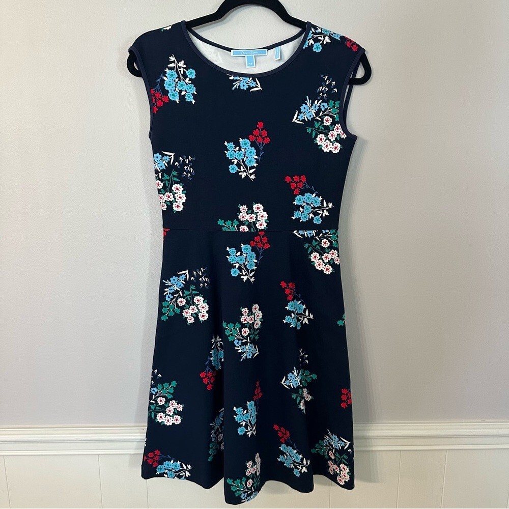 Draper James Women’s Sleeveless Dark Blue Navy Floral Slip-On Dress Size XS GUC