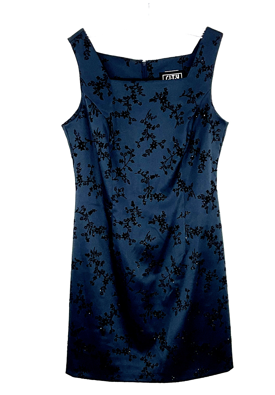 Vintage City Triangles Dress Blue Floral Babydoll Tank Dress Grunge USA Y2K 90s