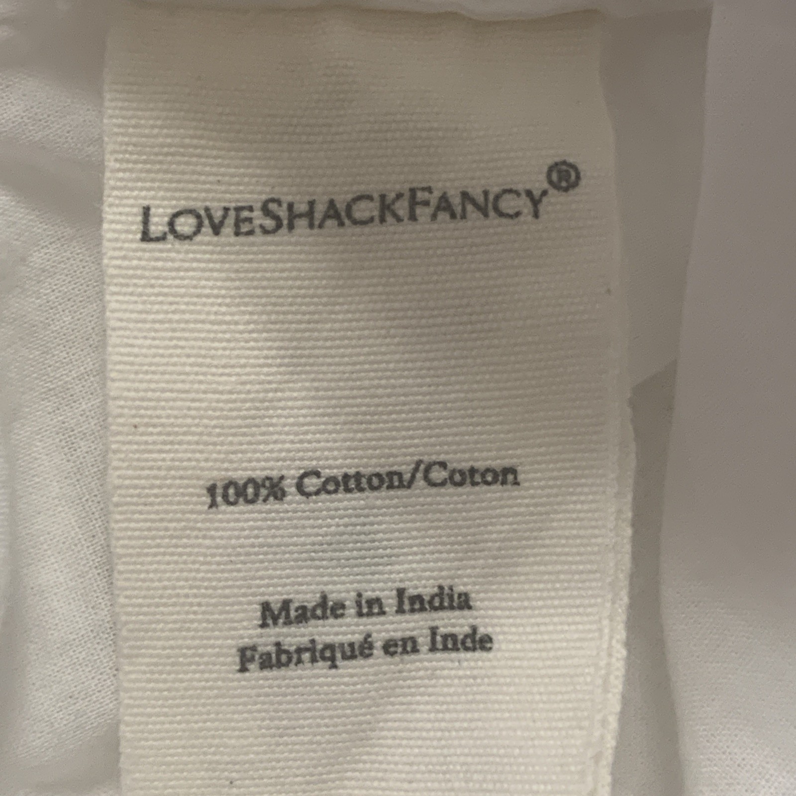 LoveShackFancy White ‘Calamina’ Lace Fit+Flare Dress – V- Neck Size Small