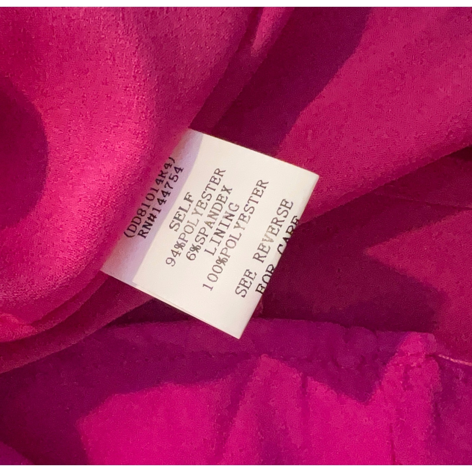 Davi & Dani Magenta Pink Satin V-Neck Ruffle Bell Sleeve Mini Dress Small NWT