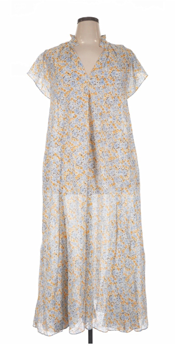 NWT Samsoe Samsoe Karookh Floral Long Maxi Dress In Apricot Blossom Size XL $460