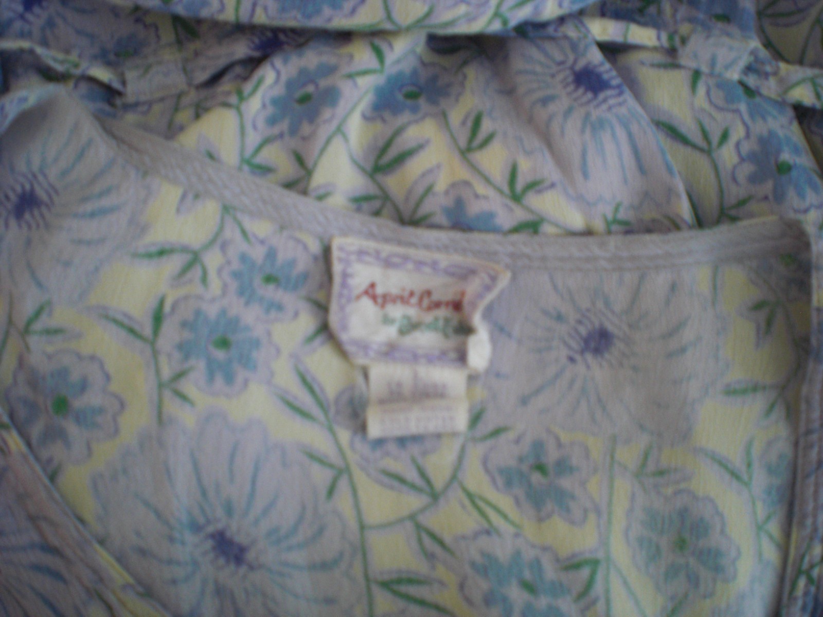 APRIL CORNELL for Cornell Trading Size L Lavender Flowered Preowned Dress