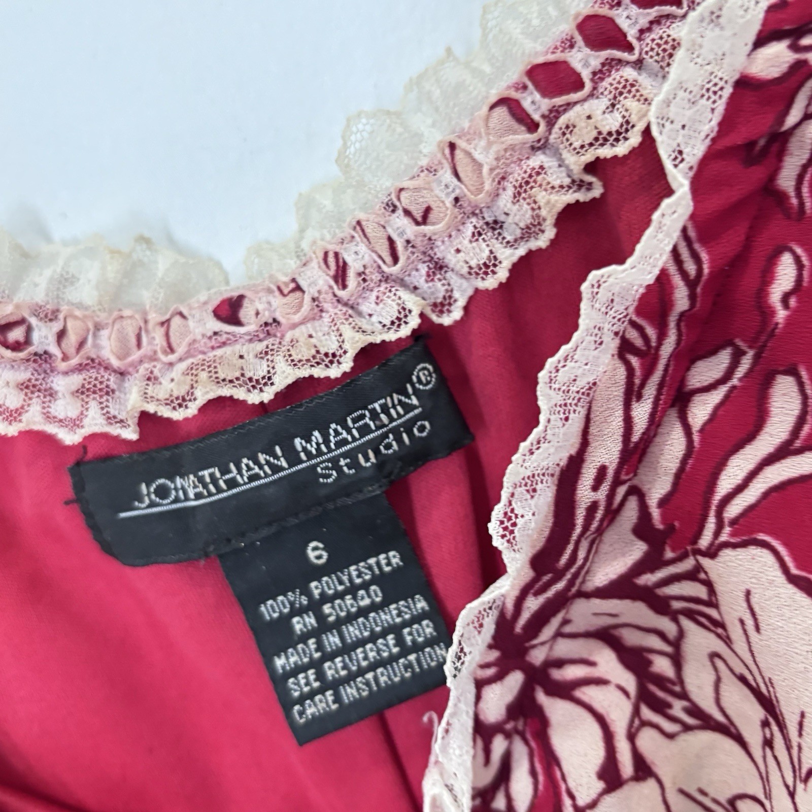 Vintage Jonathan Martin Whimsical Lace Trim Romantic Fairy Y2K Dress Size 6 *C3