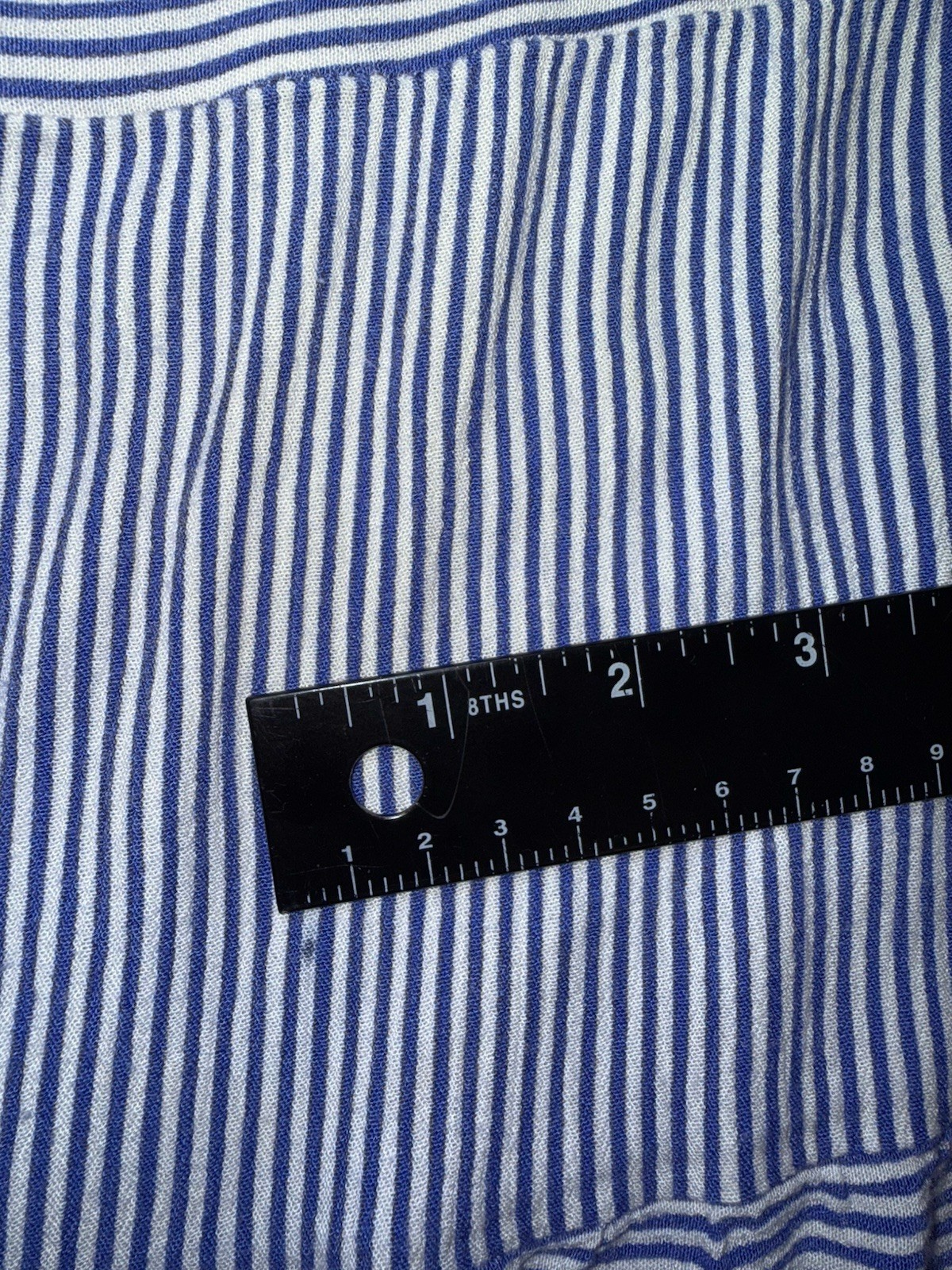 Cactus + Pearl Blue White Striped Tiered Midi Dress Women’s L (see Description)