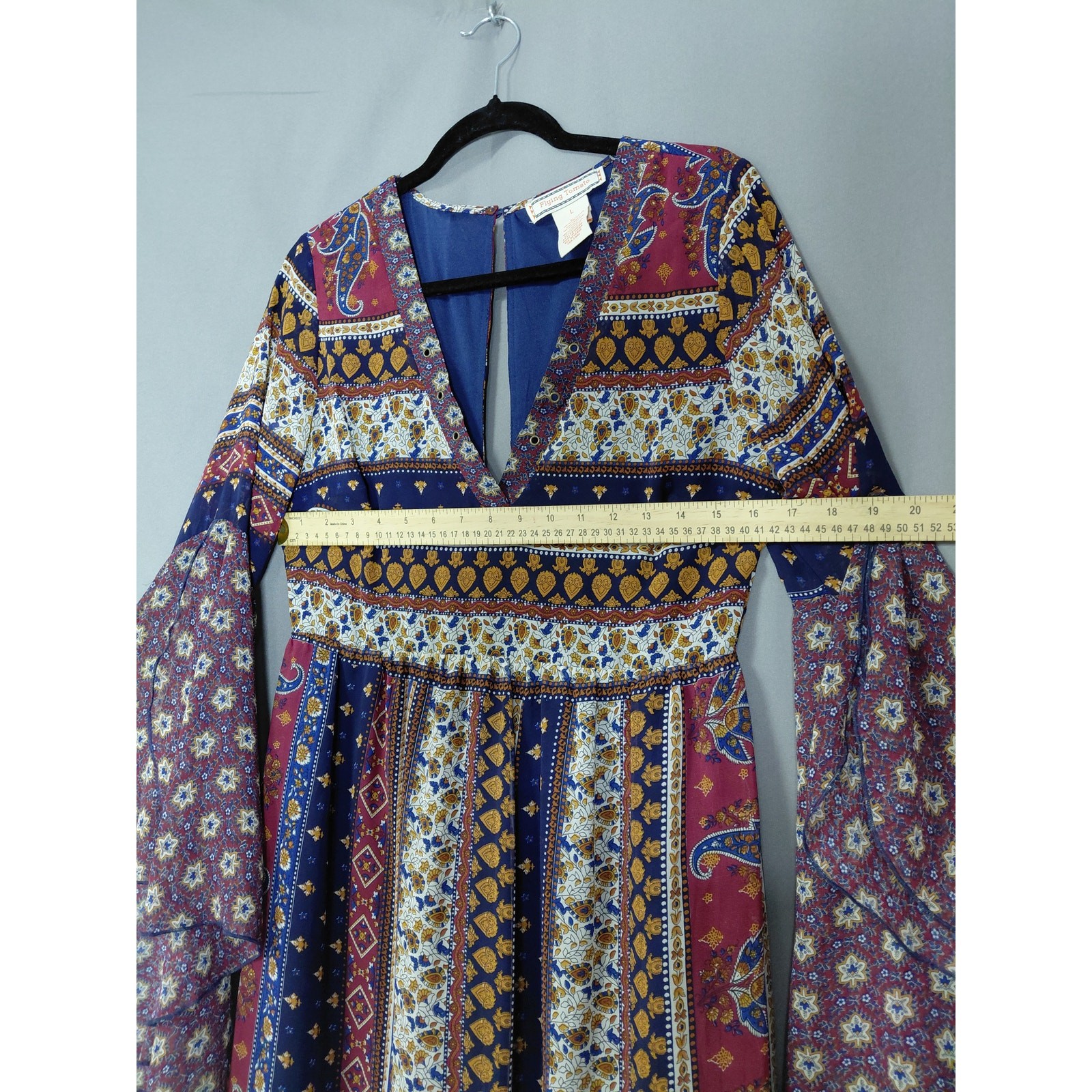 Flying Tomato Multicolor Maxi Geometric Dress Women Size L