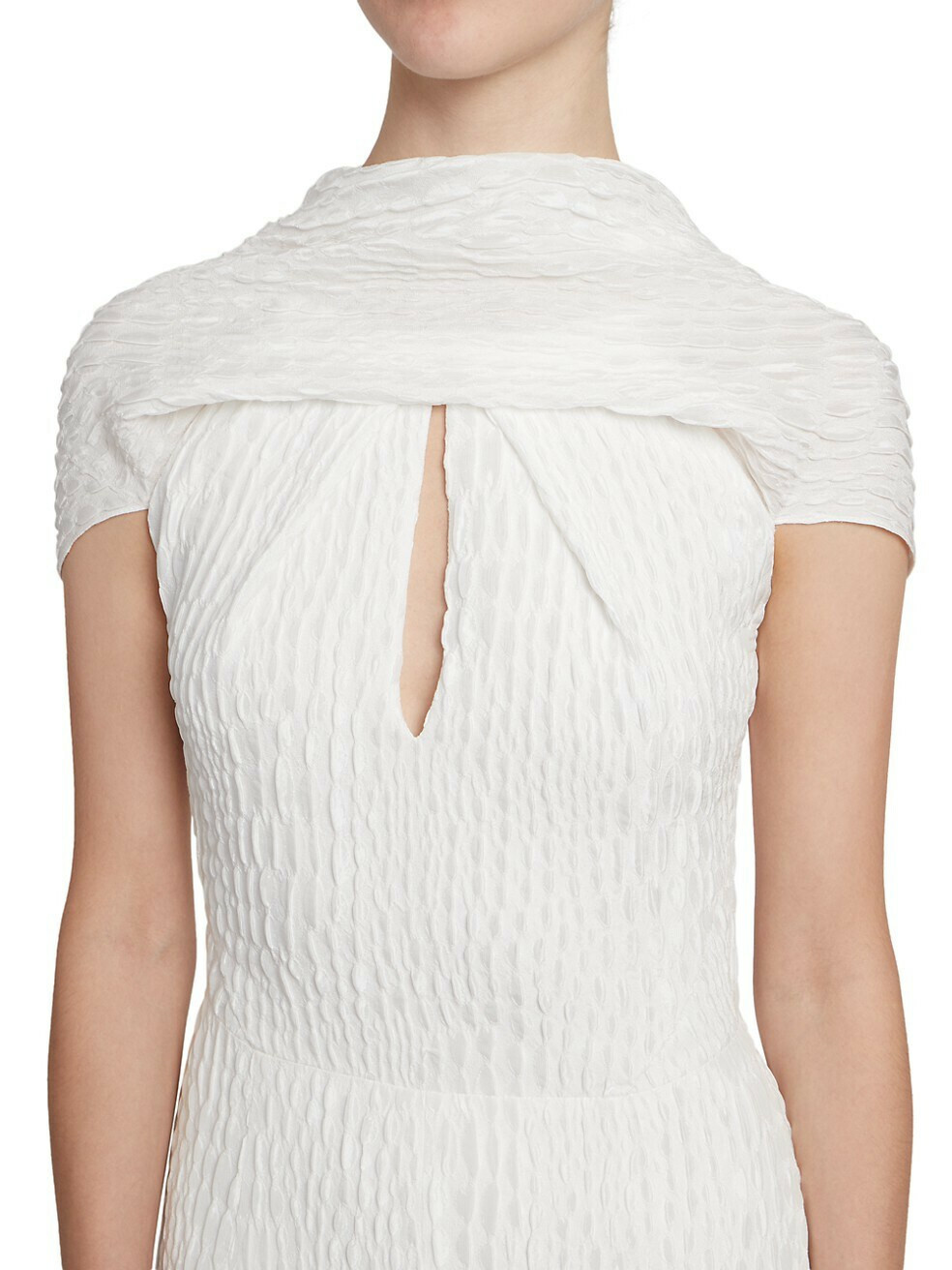 Roland Mouret Belem Rippled Silk Sheath Dress Keyhole-neckline Sz 10, $2,650 NWT