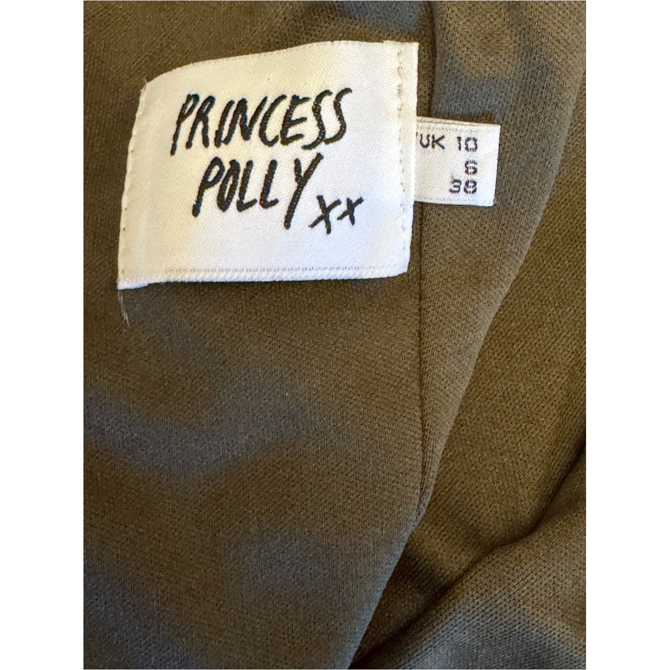 Princess Polly Olive Bodycon Ruched Mini Dress Size 6