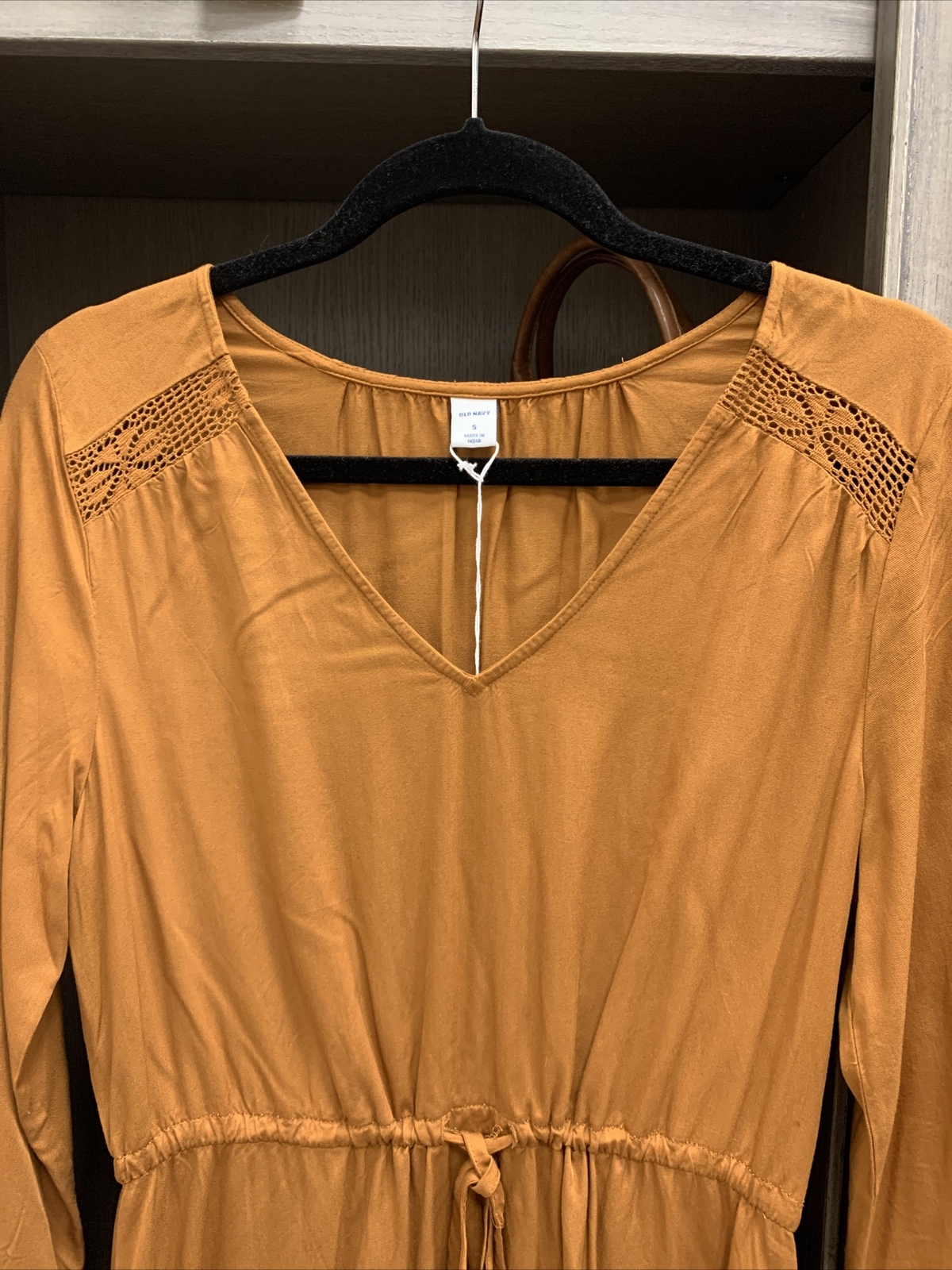 honey brown long sleeve cotton old navy dress size S Never worn