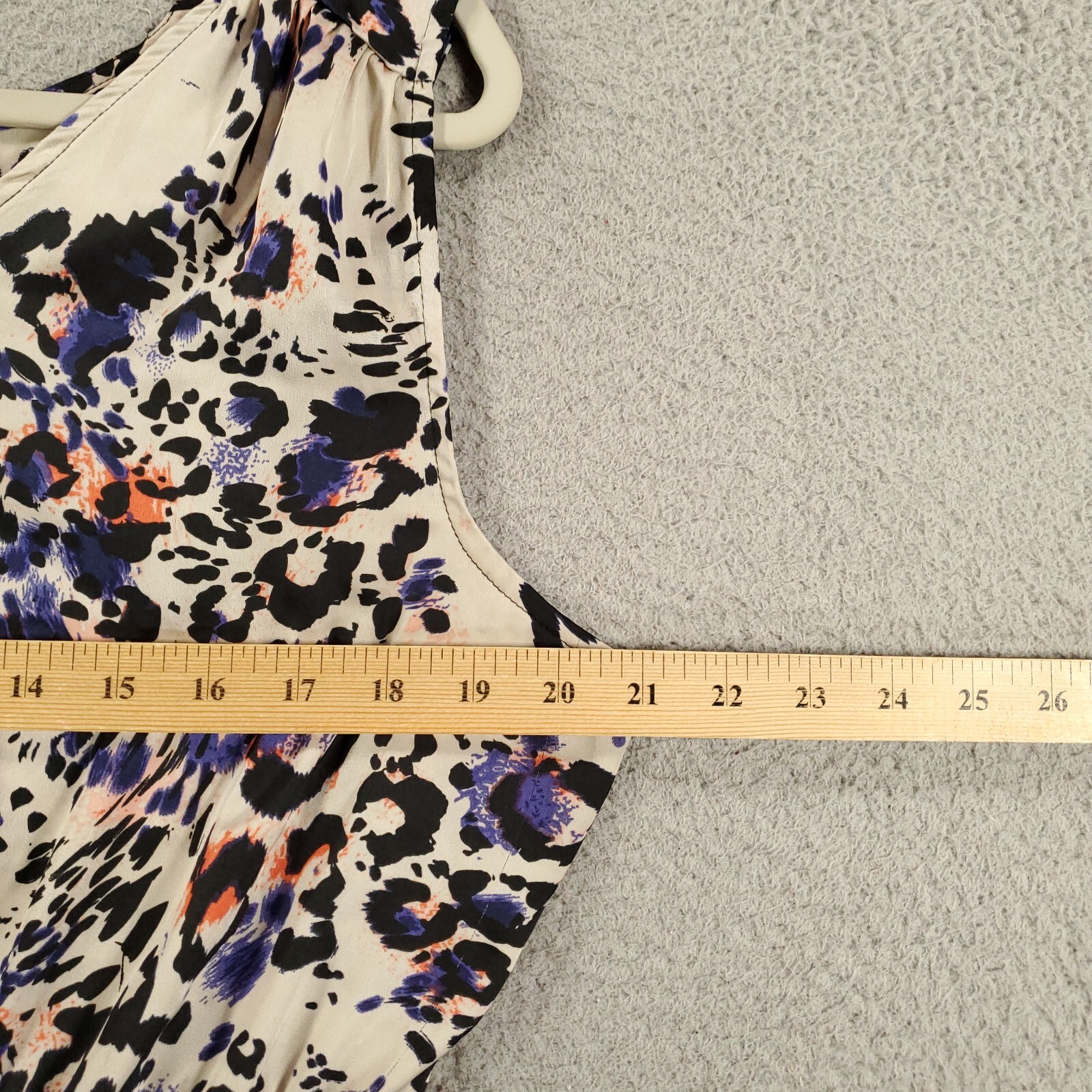 Womens Tunic Size Large Mini Micro Dress Satin Tank Artsy Animal Print Pullover