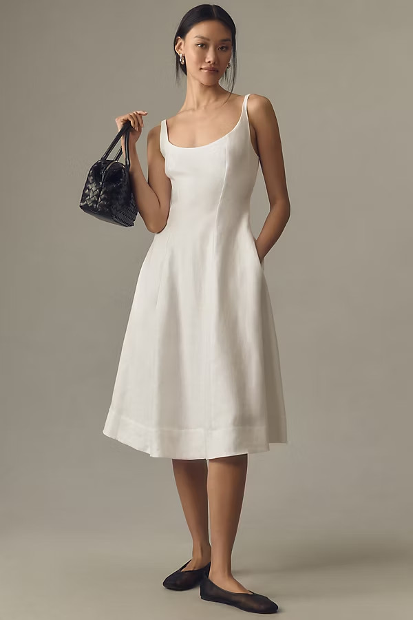 New Anthropologie by Reformation Magnolia Linen Midi Dress size 6 NWT
