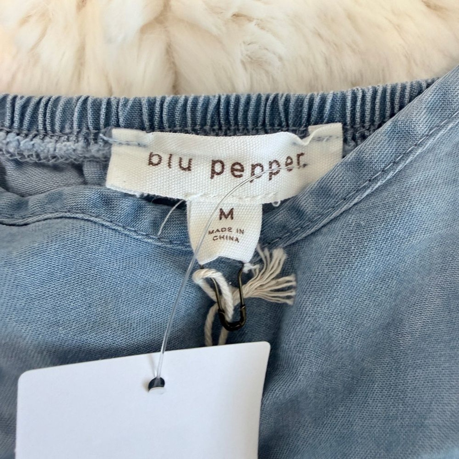 Blu Pepper Ruffled Chambray Dress