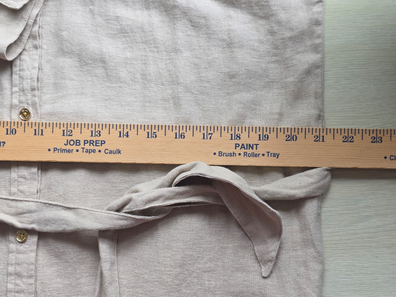 Michael Kors Linen Blend Shirt Dress Large Beige Belted Button Front NWOT