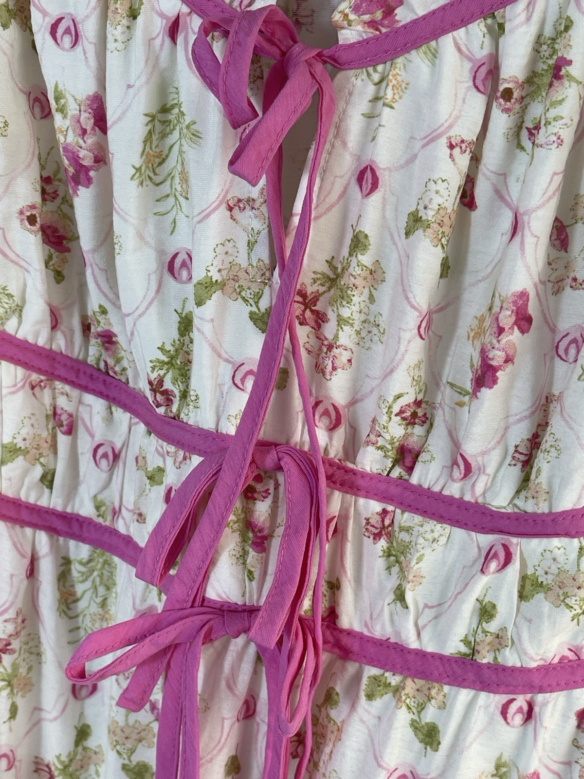 Perch by Blu Pepper Floral Maxi Dress Puff Sleeve Square Neck Tie Pockets 1X