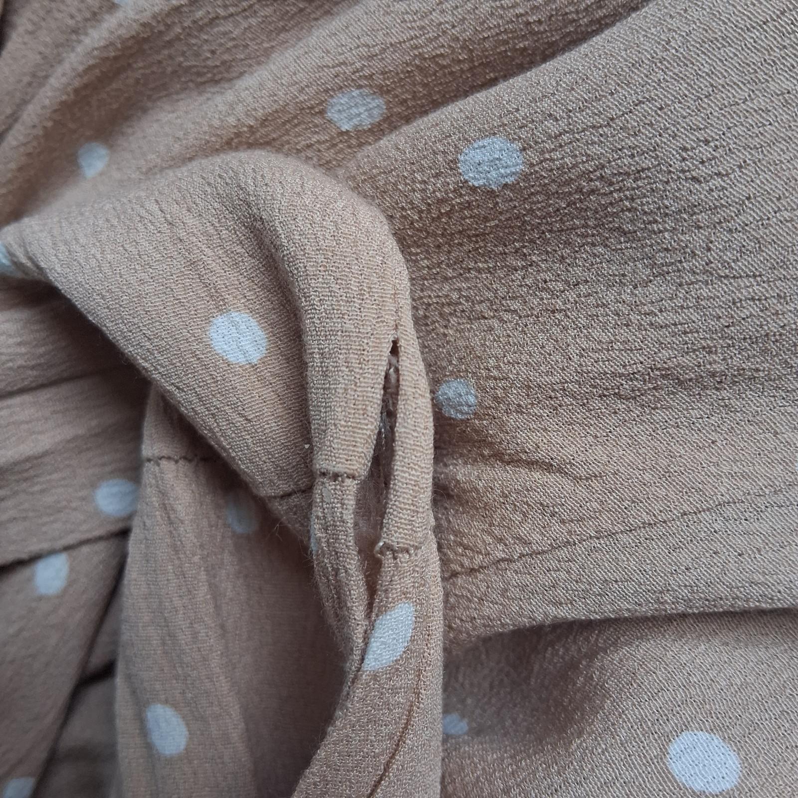 VICI Polka Dot Maxi Dress Flowy Feminine Neutral Tones European Summer Rayon M
