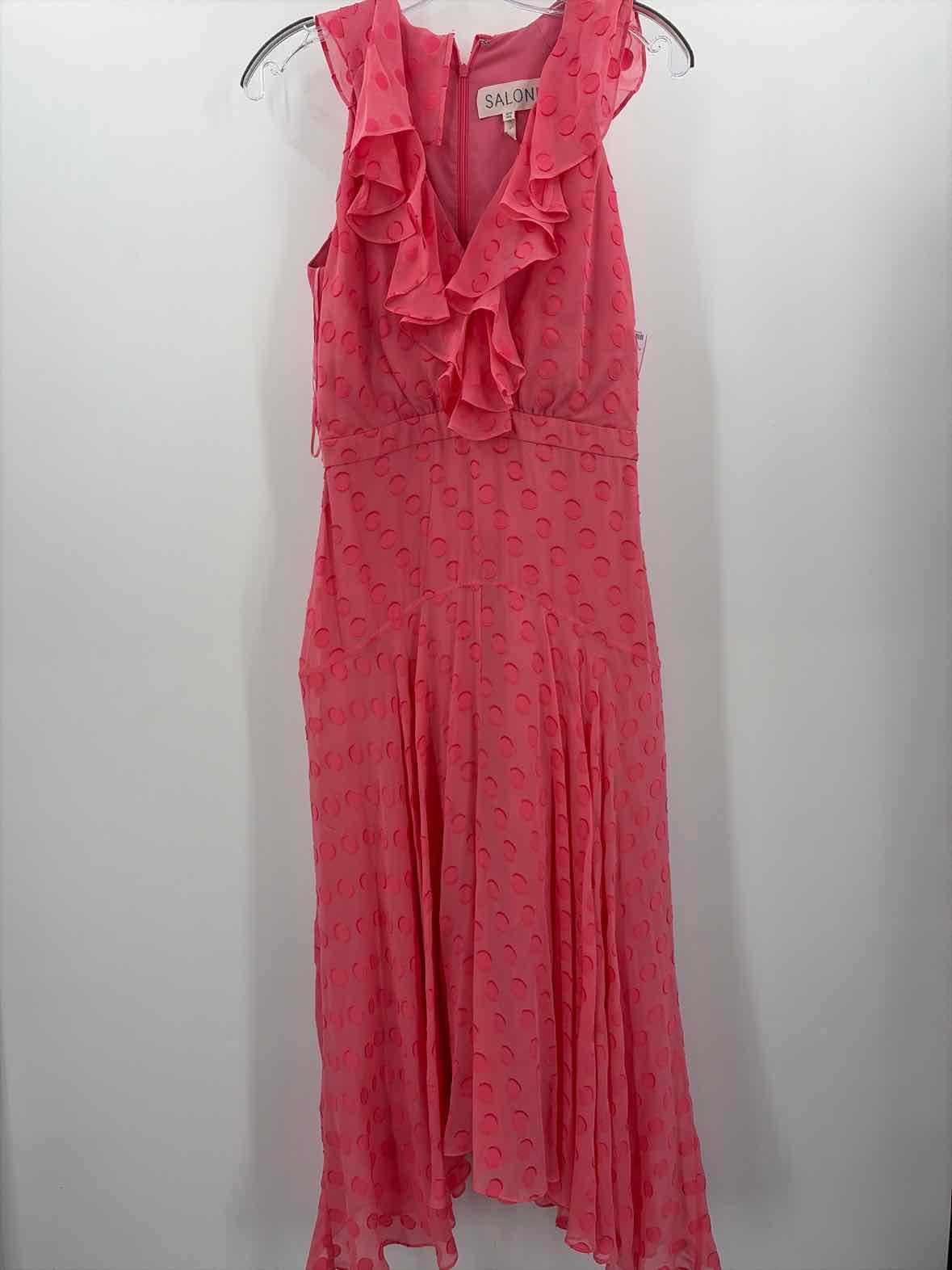 Pre-Owned Saloni Pink Size 6 Maxi Sleeveless Dress