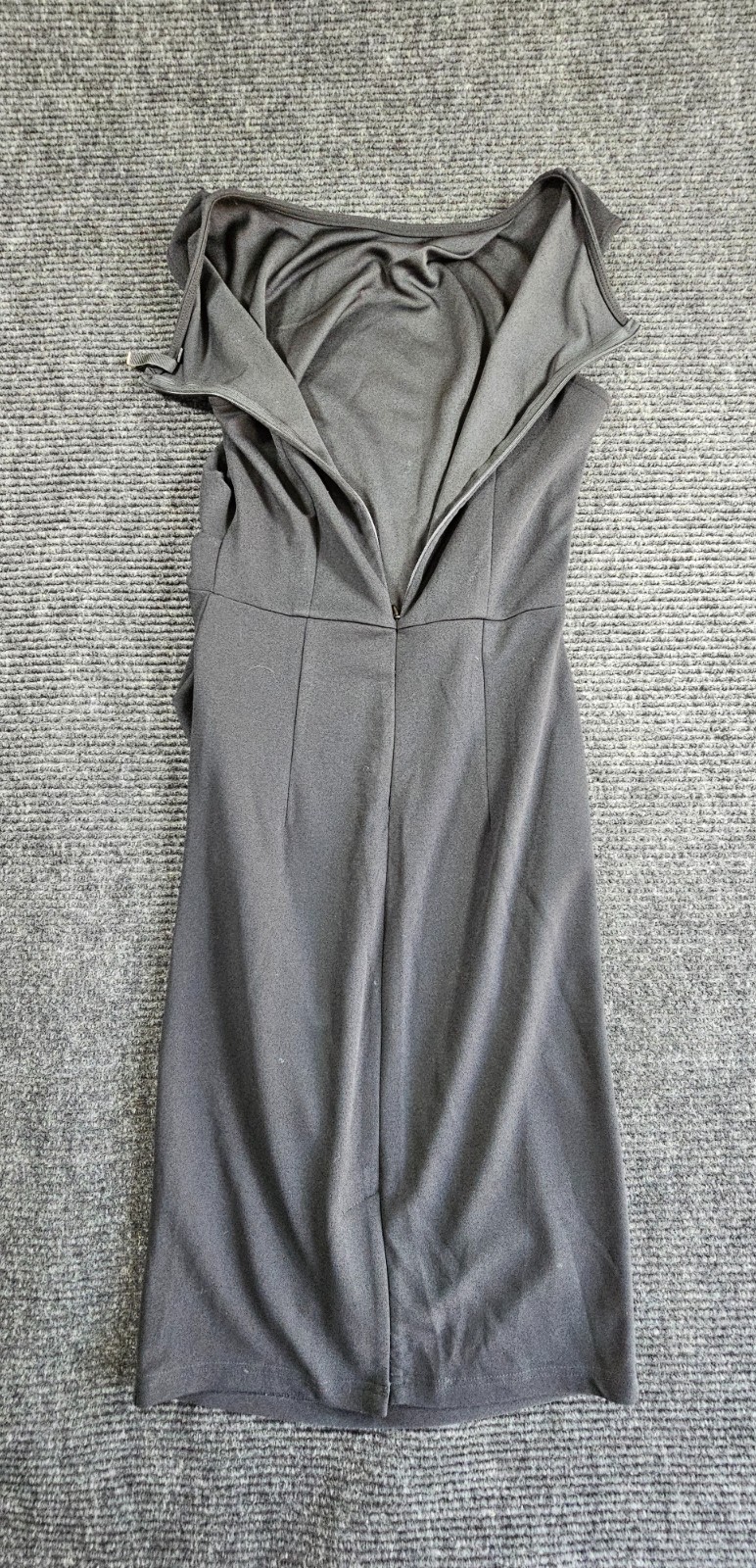 Miusol Sheath Dress Womens Small Black Stretch Sleeveless Slit Back Zip Cocktail