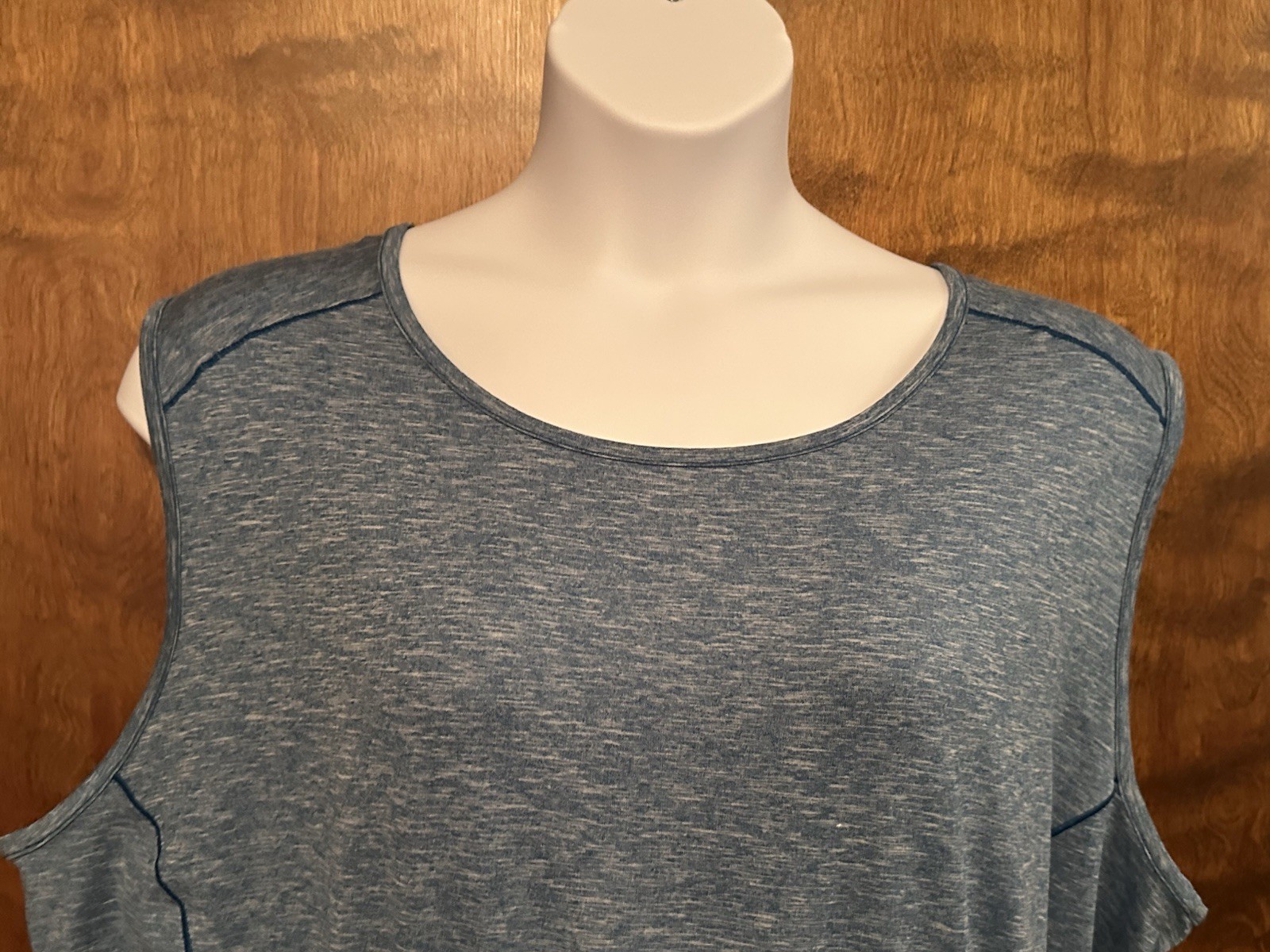 COLUMBIA Sleeveless Drawstring Waist Tank Dress Womens Plus 2X Blue Marled Knit