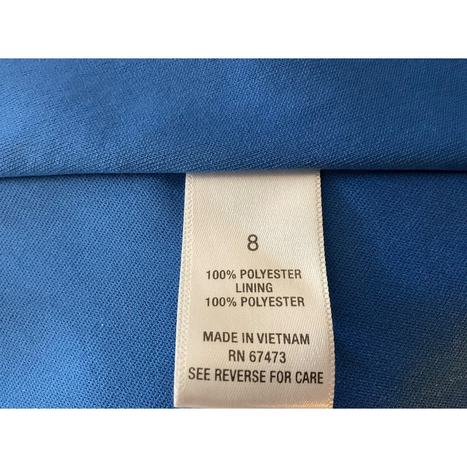 Roz & Ali Blue Floral Ruffle Sleeve Tie Neck Shift Dress Womens Size 8